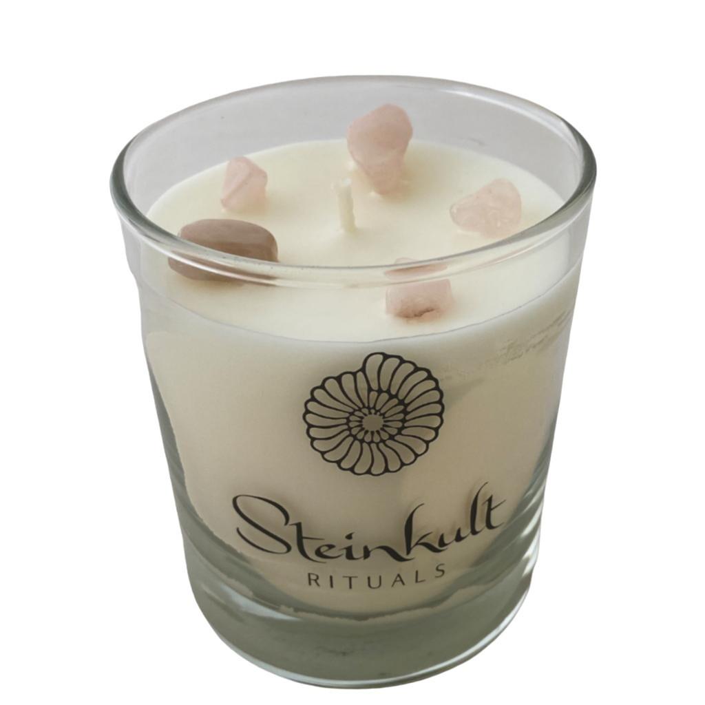 Steinkult Duftkerze ROSEQUARTZ & BULGARIAN ROSE TENDERNESS
