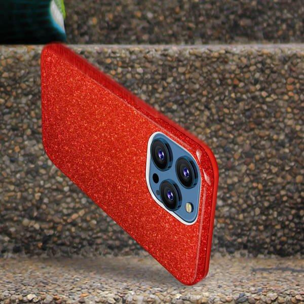 Avizar Glitter Hülle iPhone 13 Pro Max Rot