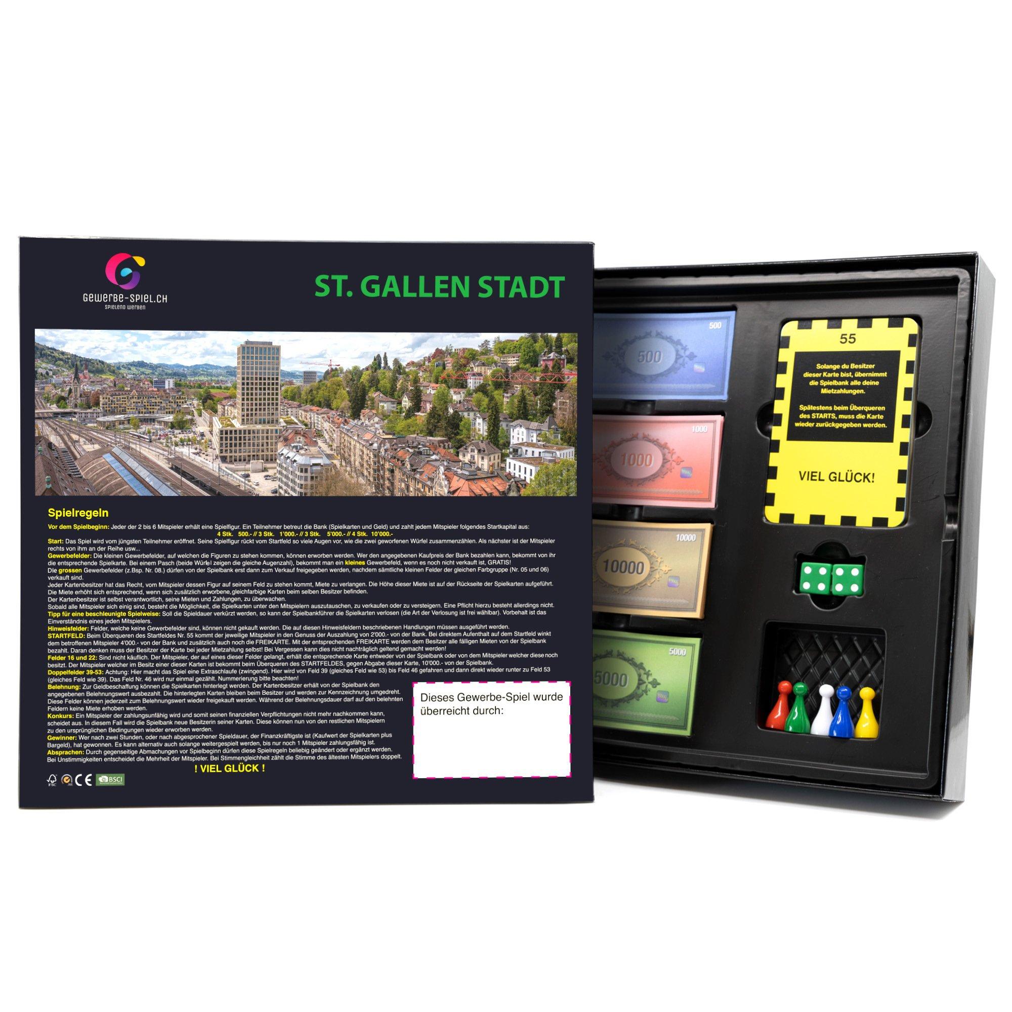 GEWERBE-SPIEL Brettspiel ST.GALLEN Stadt (Deutsch)