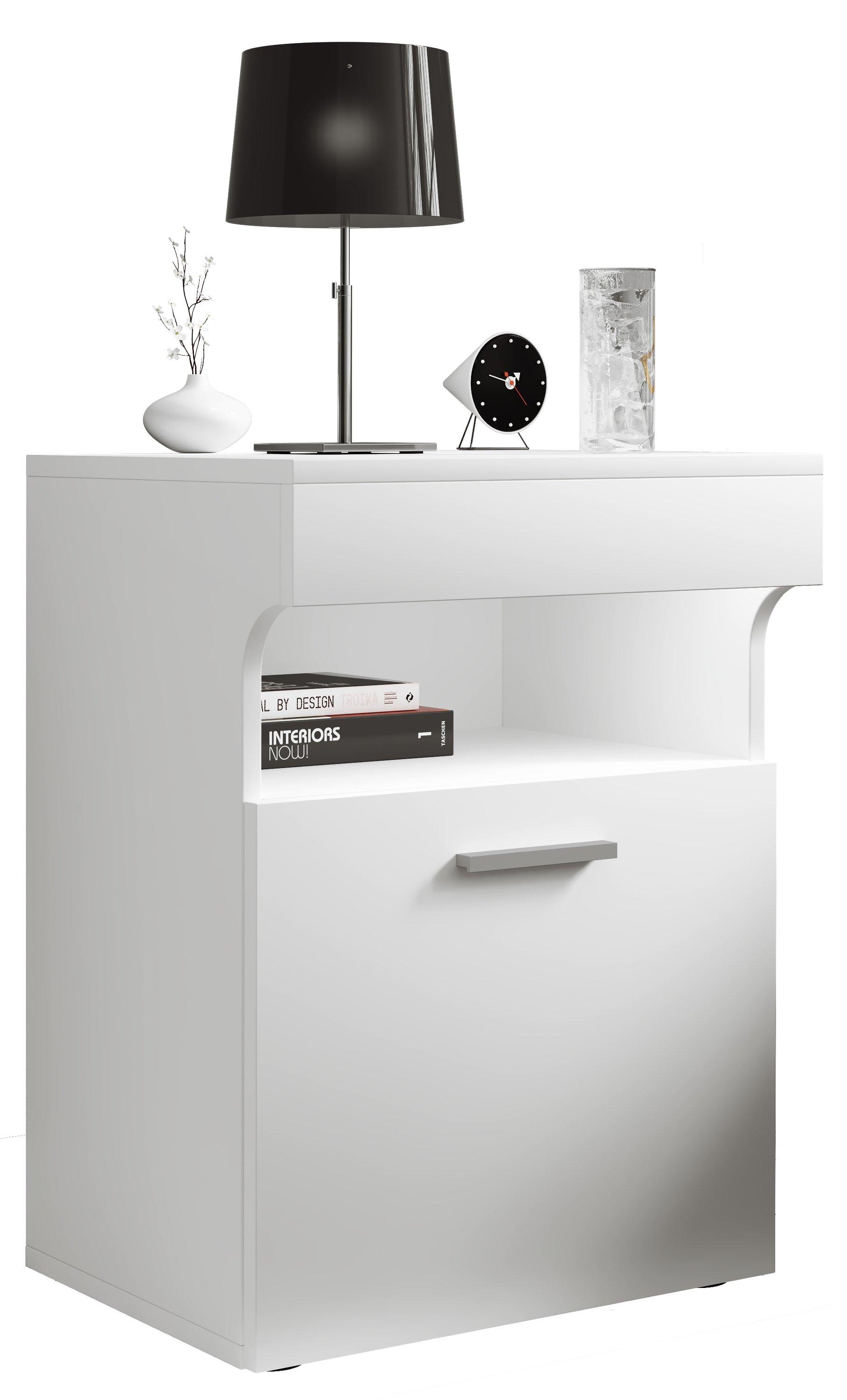 VCM Nachtschrank Beistelltisch Drehtür Konsole Boxspring Nachttisch Slepal M
