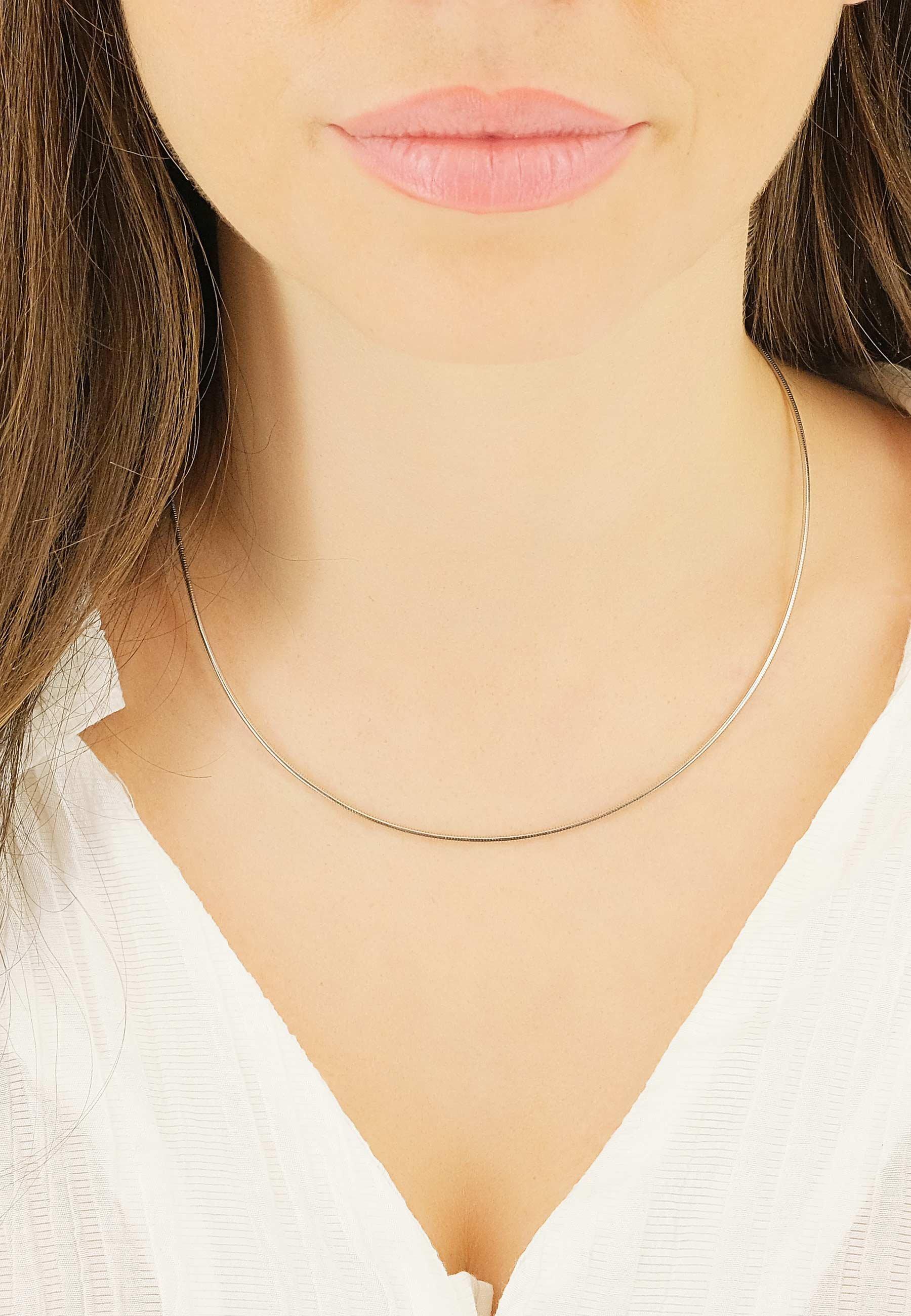 MUAU Schmuck Collier Tonda Weissgold 750, 1.4mm, 42cm