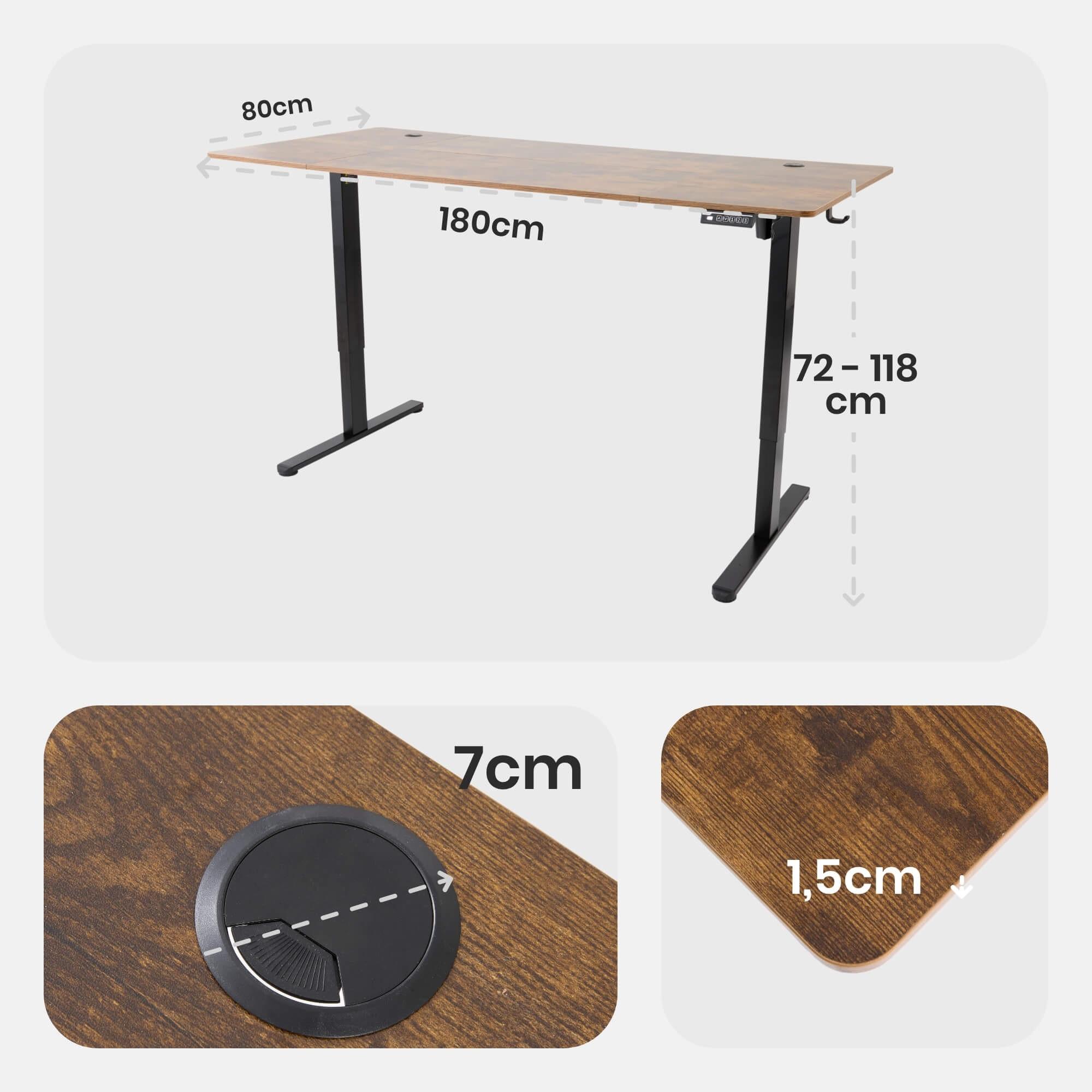 Arebos Höhenverstellbarer Schreibtisch Elektrisch mit Memory-Funktion