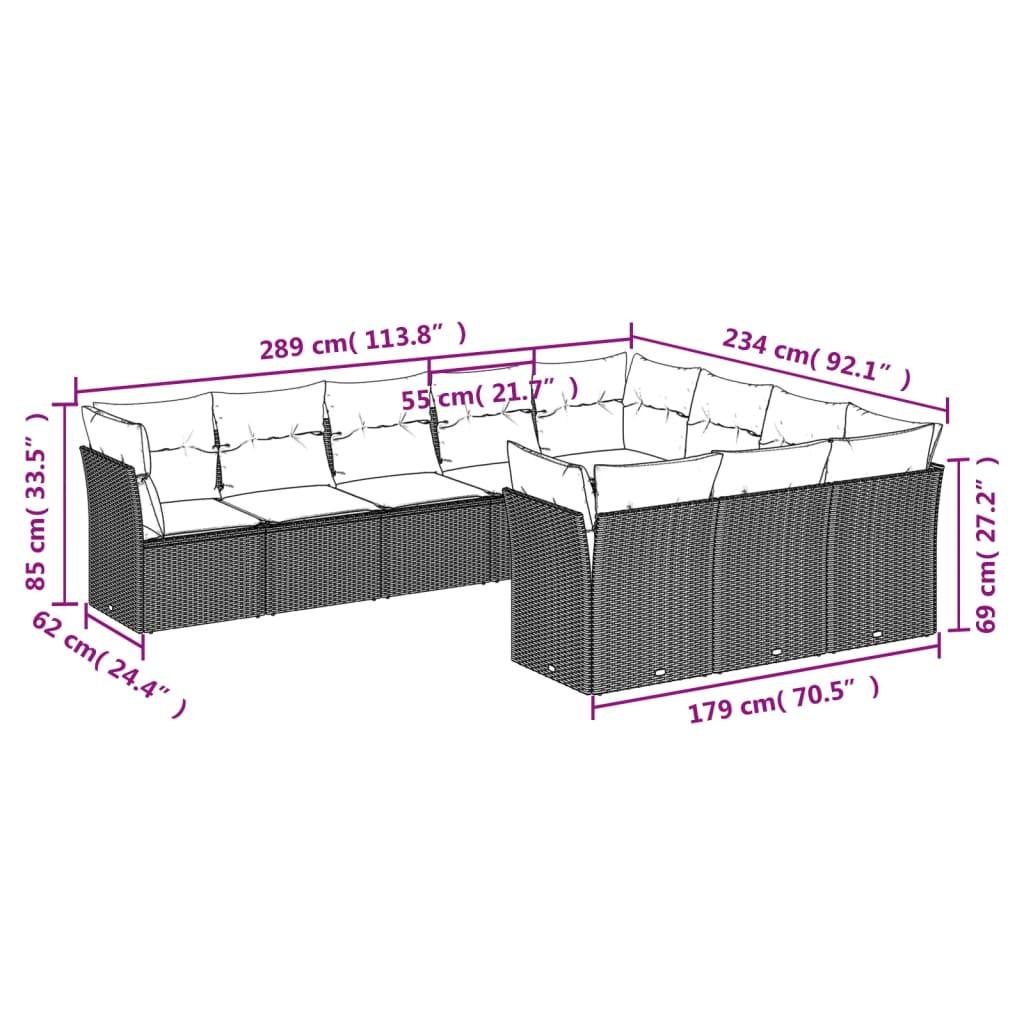 VidaXL Garten sofagarnitur poly-rattan
