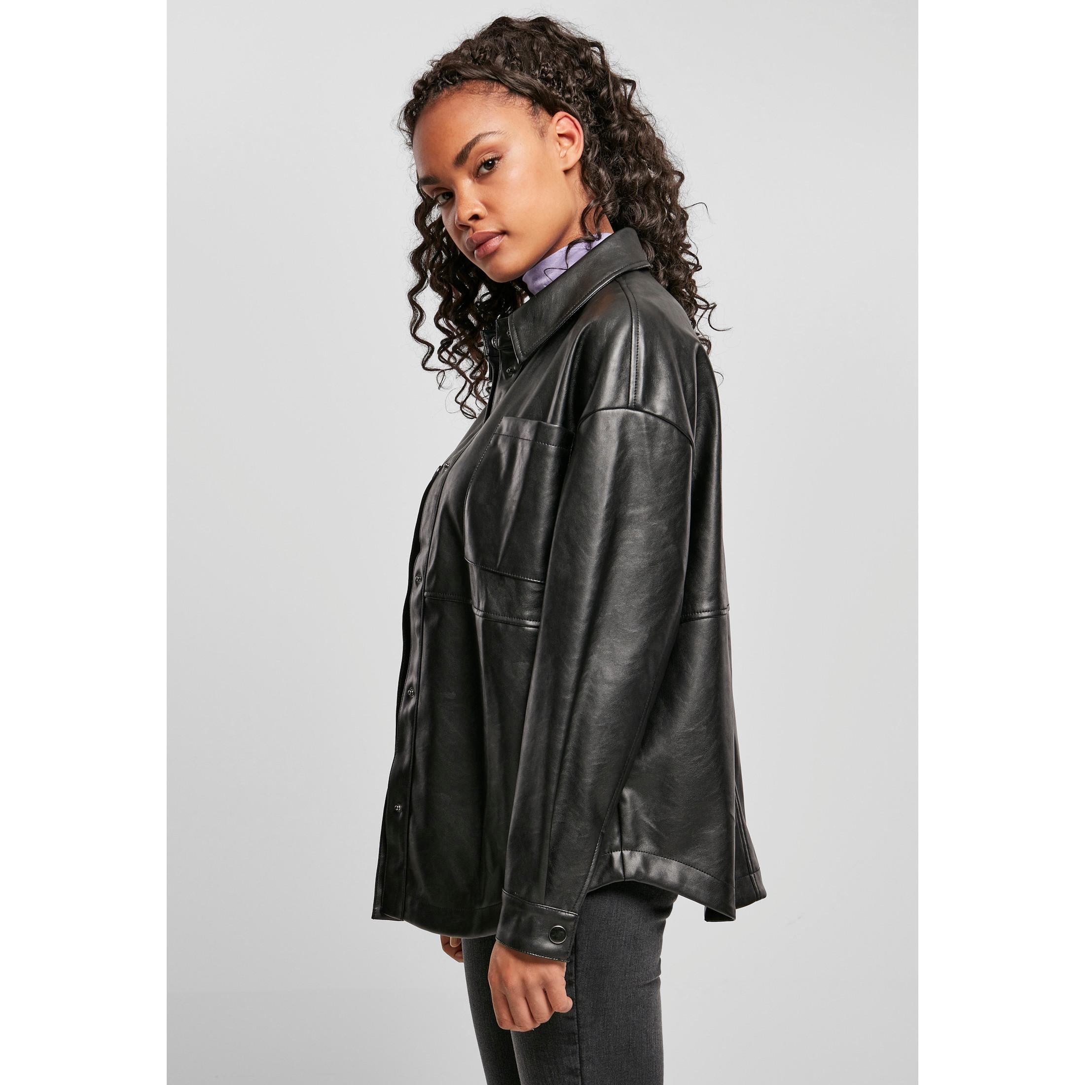 URBAN CLASSICS Faux Leather Overshirt