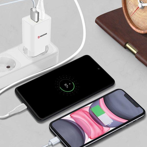 SWISSTEN USB-Ladegerät + USB-C Kabel Swissten
