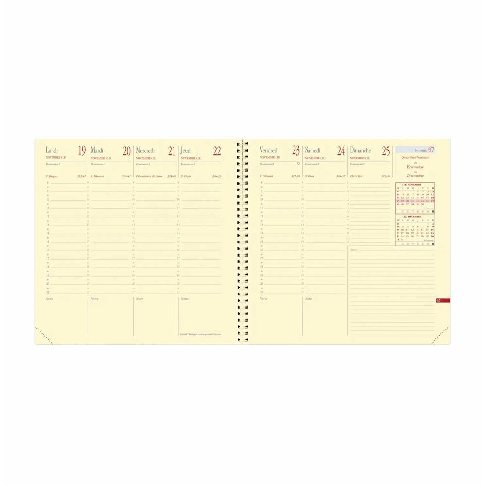 QUO-VADIS Quo Vadis - Terminkalender - Spiralbindung - 2025 - Esecutif Prestige S - Die Woche Planning - Französisch - Soho - Beige - Dez/Dez - 16x16 cm