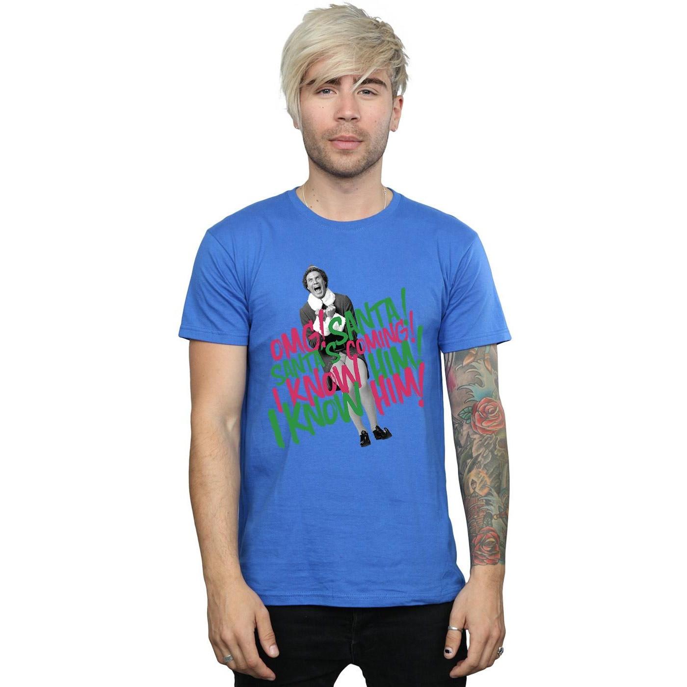 Elf Santa's Coming Bedrucktes T-Shirt