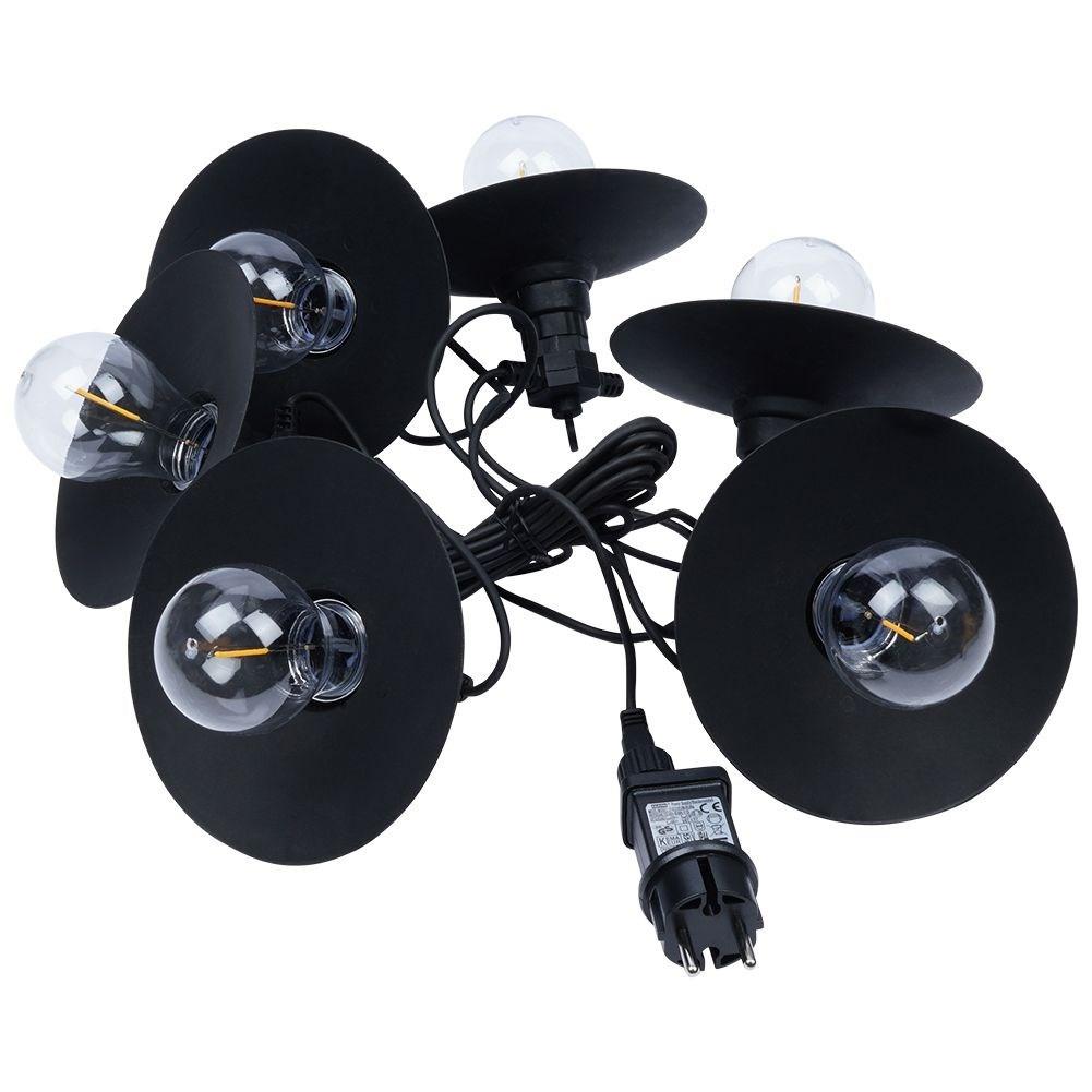 B2X Gartengirlande mit 6 LED-Lichtern, warmes Licht, Timer, Außenbereich