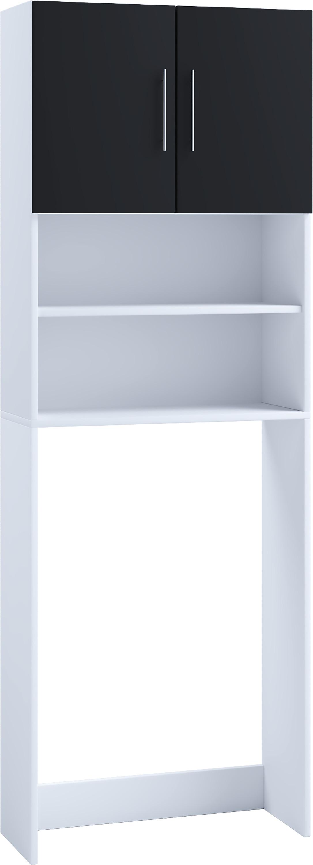VCM Waschmaschinenschrank | Praktischer Überbauschrank mit viel Stauraum | Maße ca. B. 64 x H. 190 x T. 25 cm | Waschmaschinenregal für Bad und Waschküche