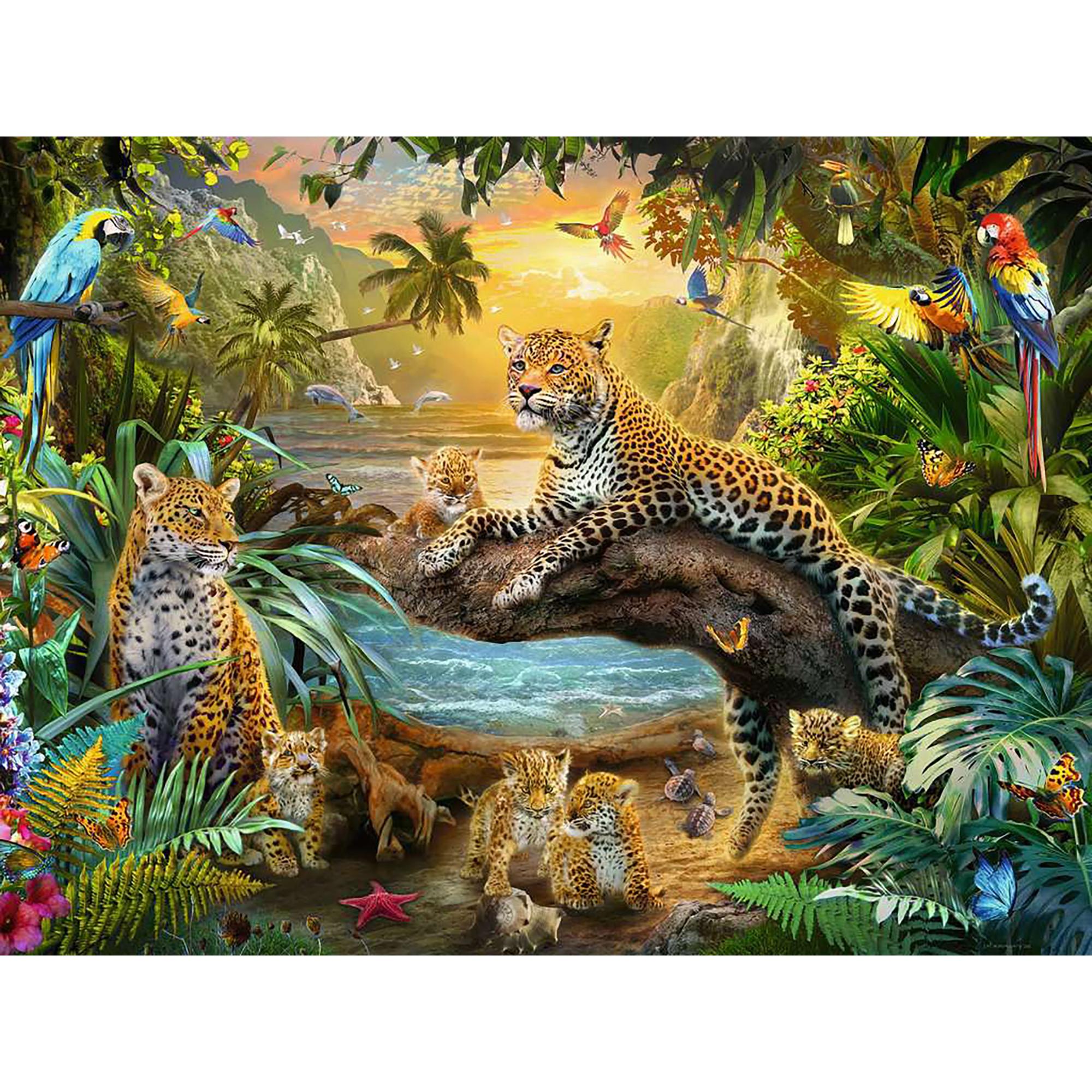 Ravensburger Puzzle Leopardenfamilie im Dschungel, 1500 Teile