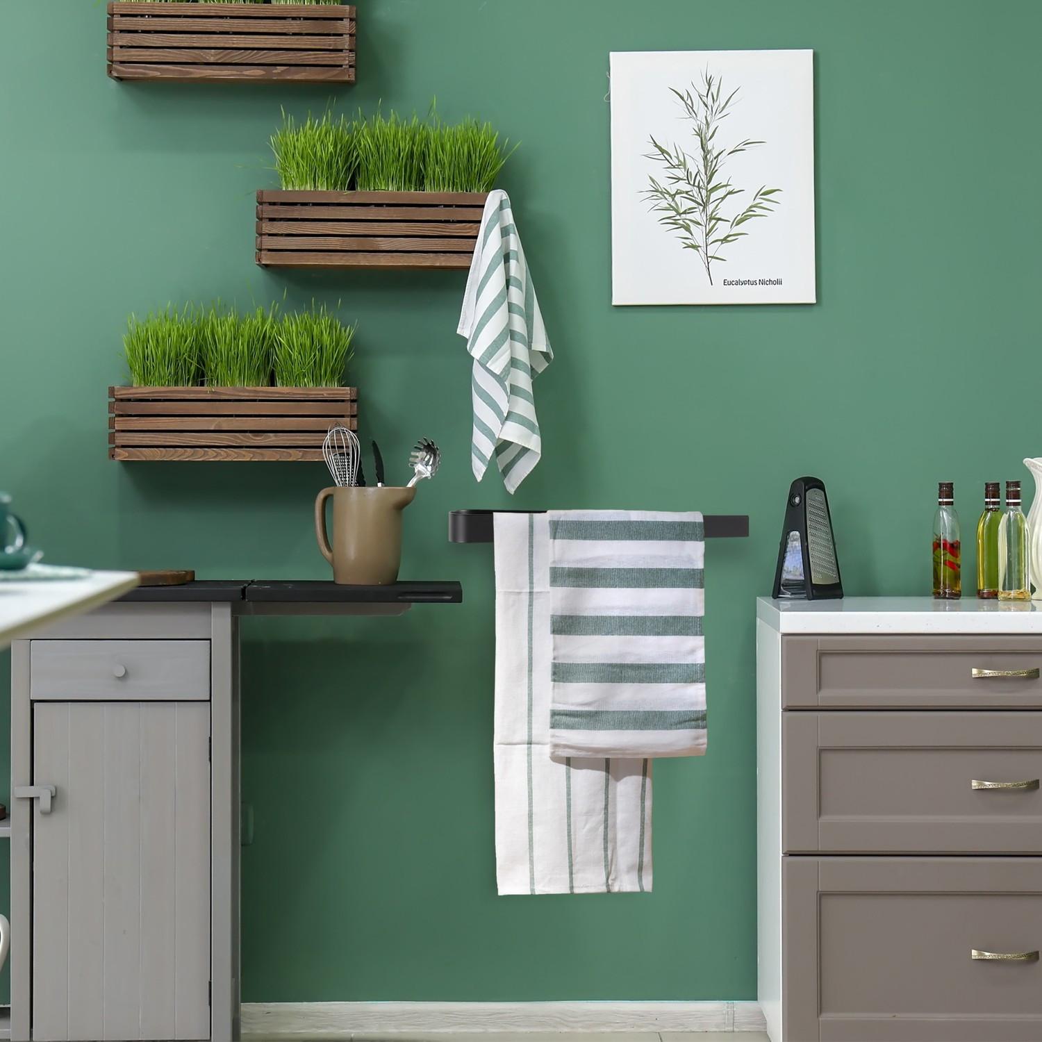 B2X Schwarzer Handtuchhalter aus Edelstahl