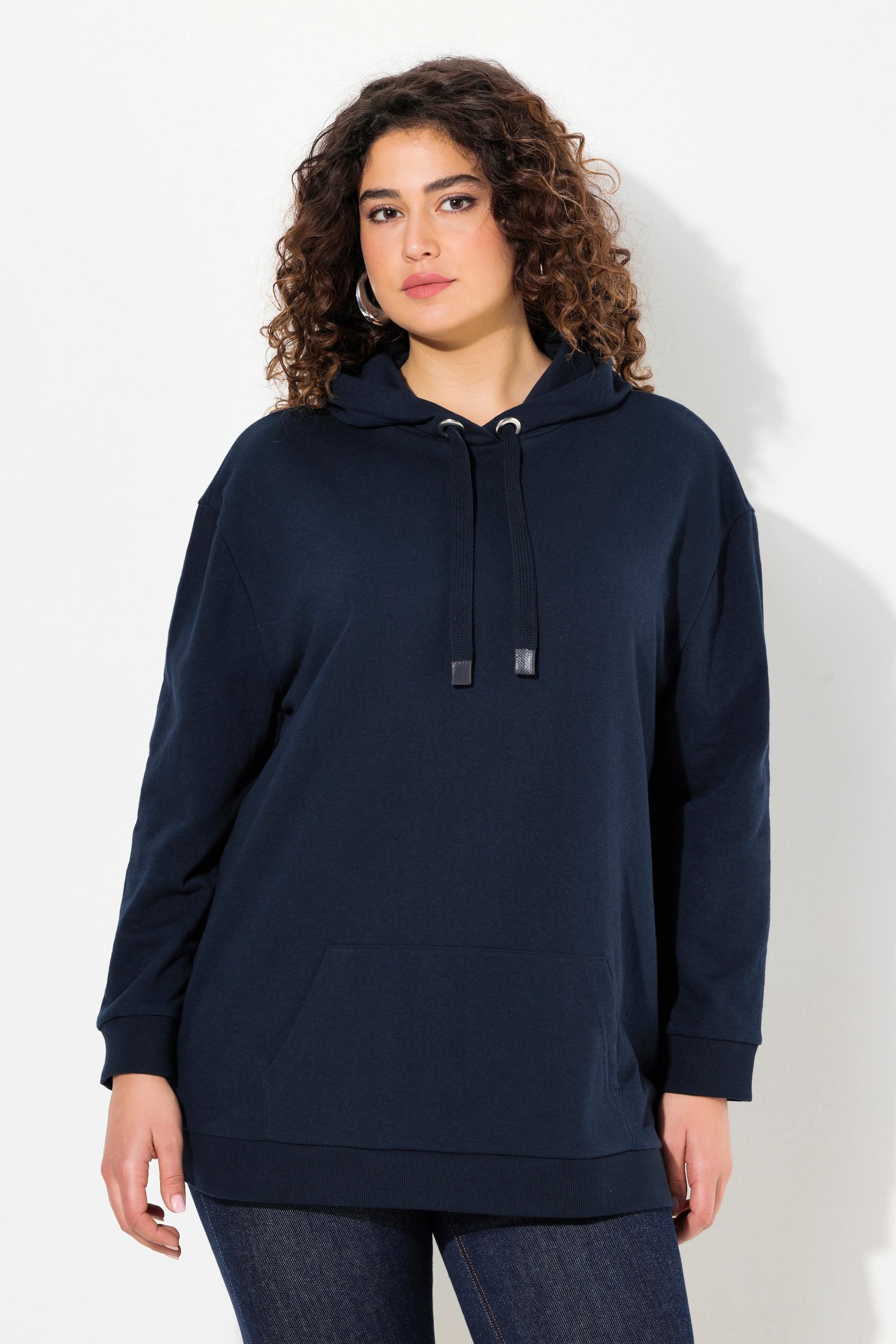 Ulla Popken Hoodie, Schriftmotiv, Oversized, Kapuze, Langarm