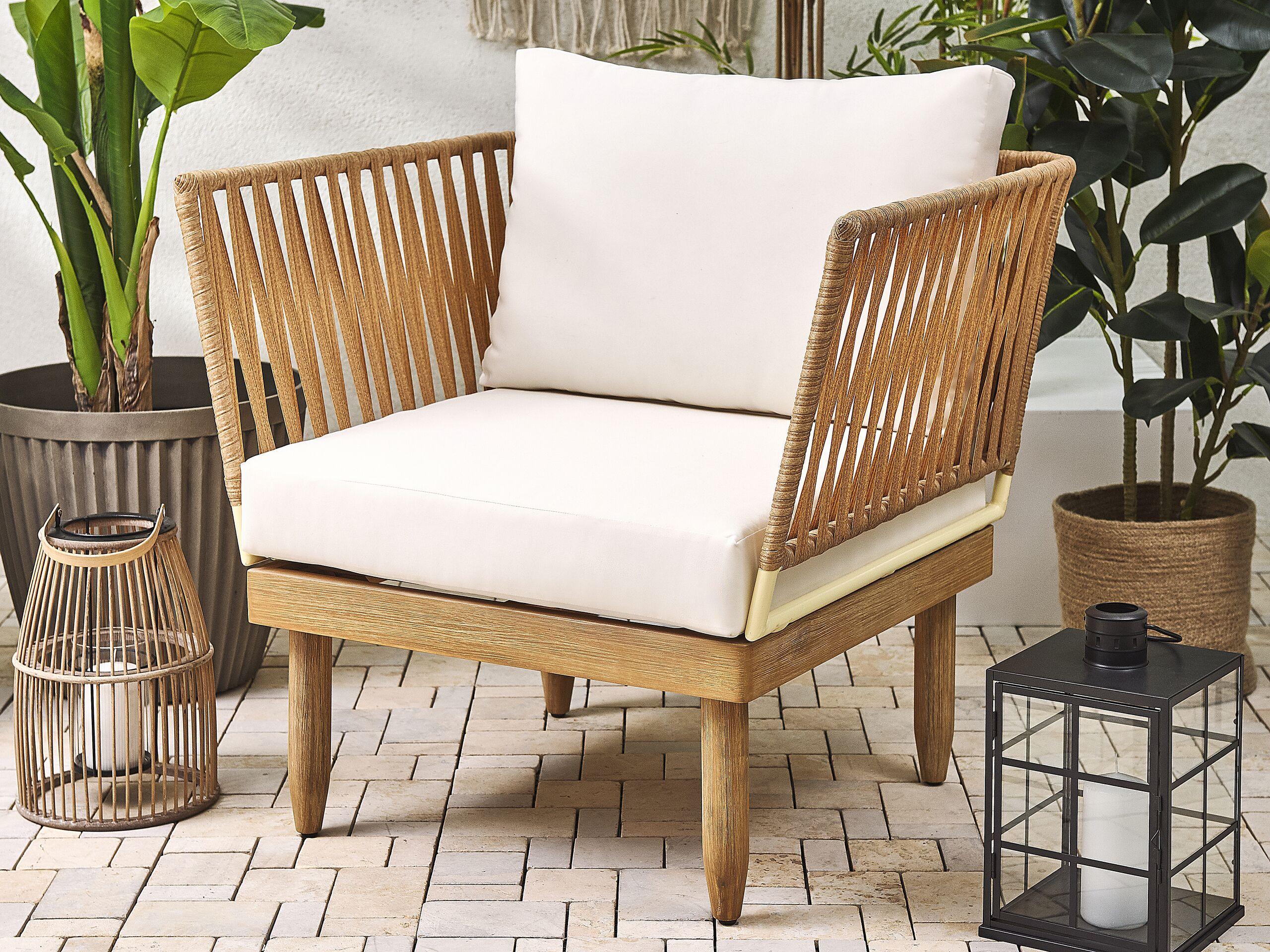 Beliani Ecksofa aus Akazienholz Boho CREMONA