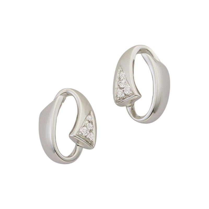 MUAU Schmuck Ohrstecker Weissgold 750 Diamant 0.05ct. 10x7mm