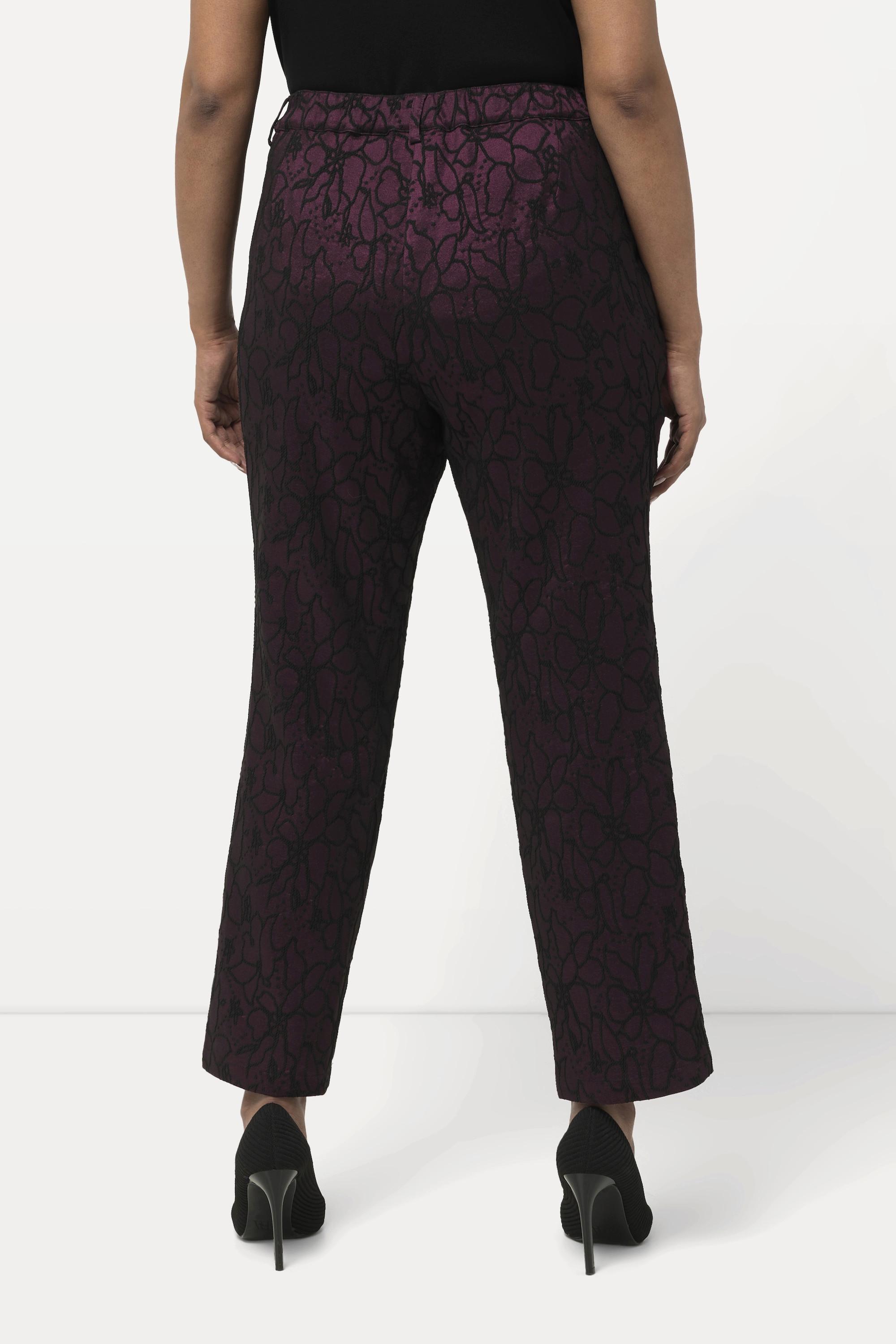 Ulla Popken Jacquard Hose Florales Design Schmales Bein