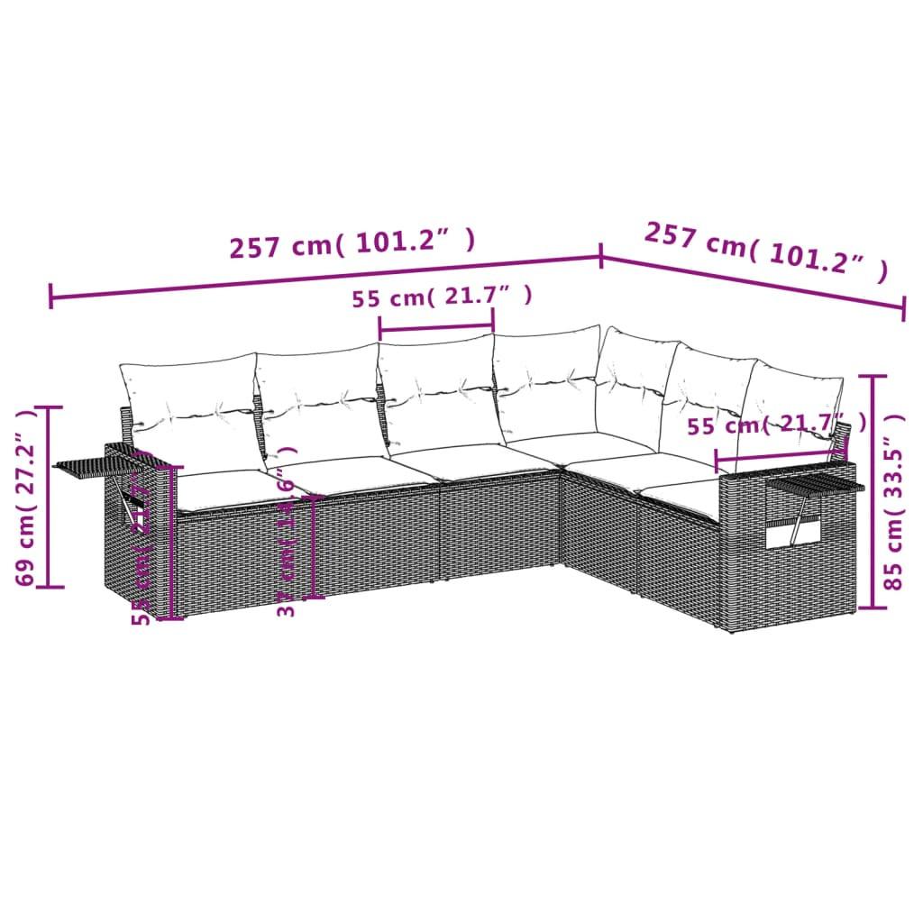 VidaXL Garten sofagarnitur poly-rattan