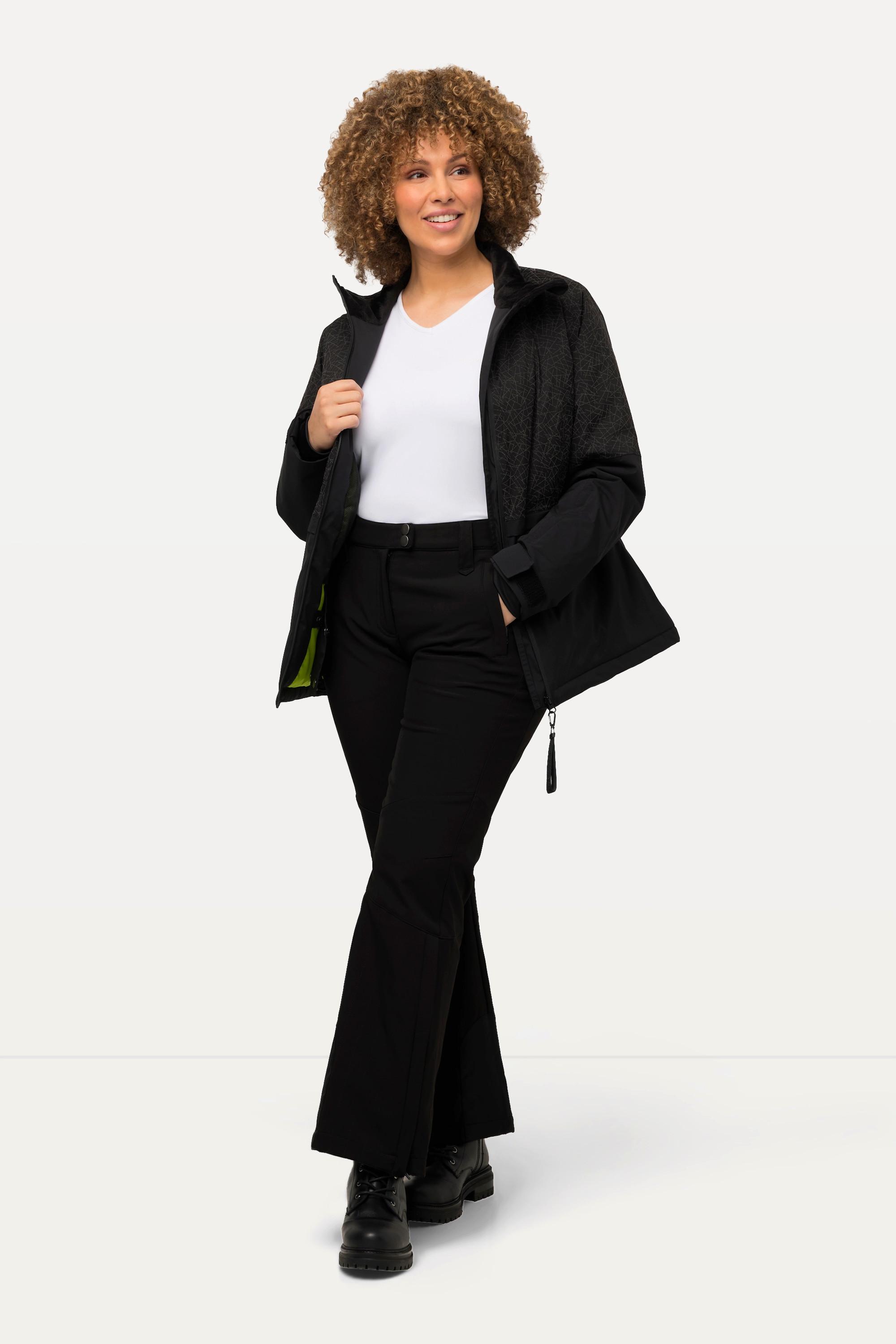 Ulla Popken Softshellhose wasserabweisend mit Klettriegel und Schneefang