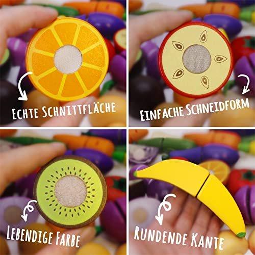 Activity-board Küchenspielzeug Schneiden Obst Gemüse Lebensmittel Holz mit Klettverschluss Verbindung für Kinder