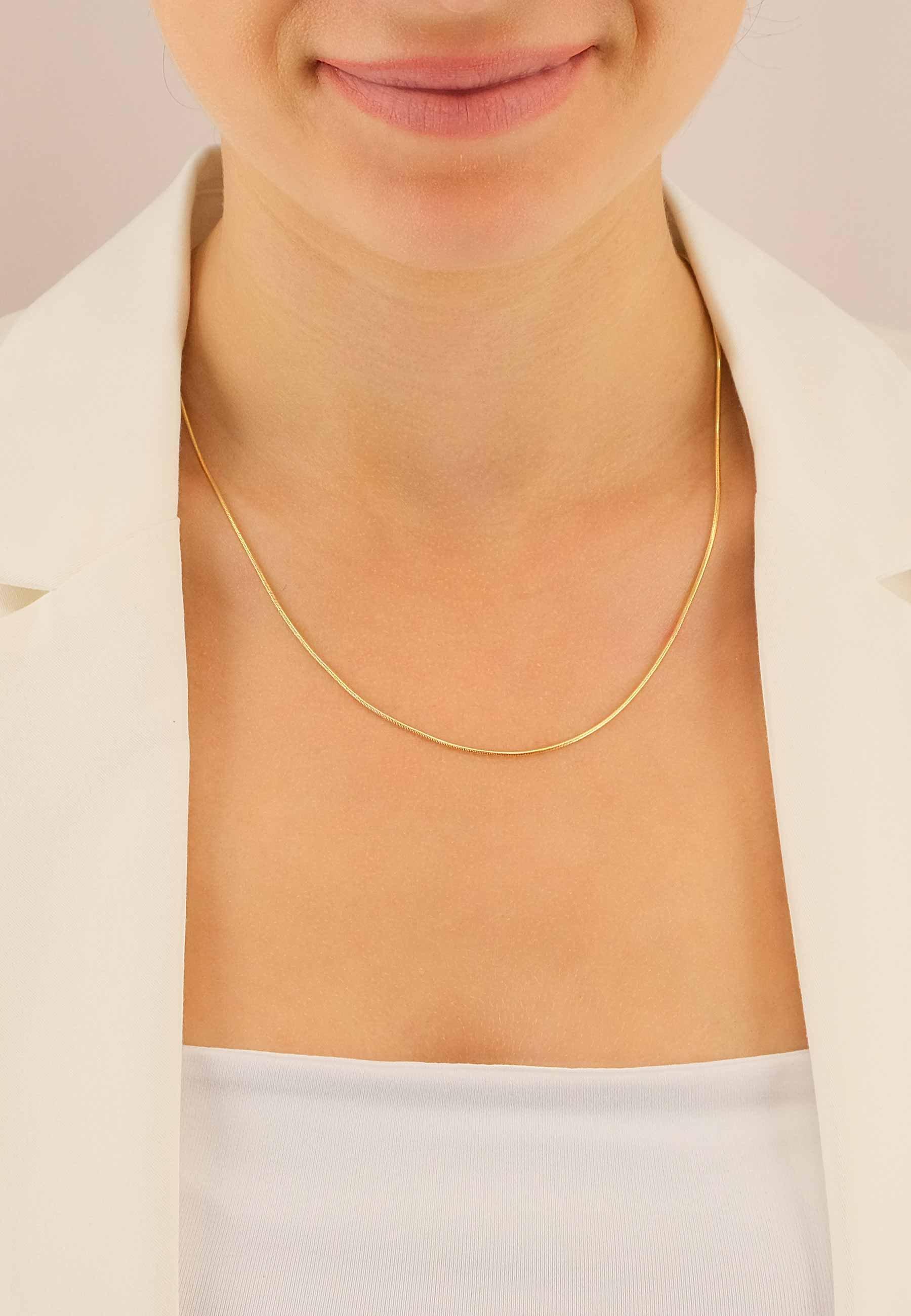 MUAU Schmuck Collier Schlange Gelbgold 750, 1.2mm, 40cm