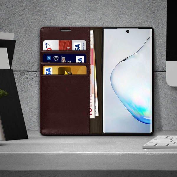 Avizar Cover Echtleder Galaxy Note 10+ Braun