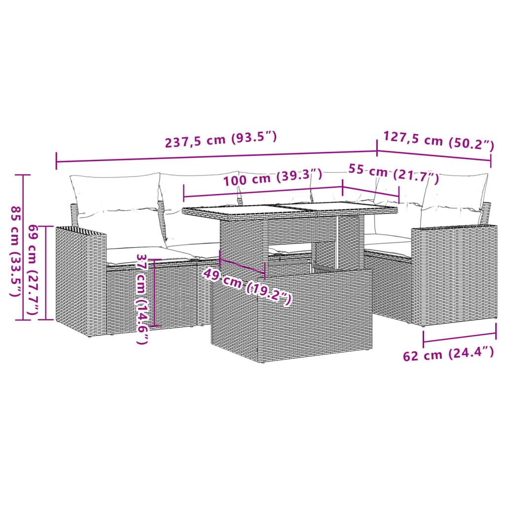 VidaXL Garten sofagarnitur poly-rattan
