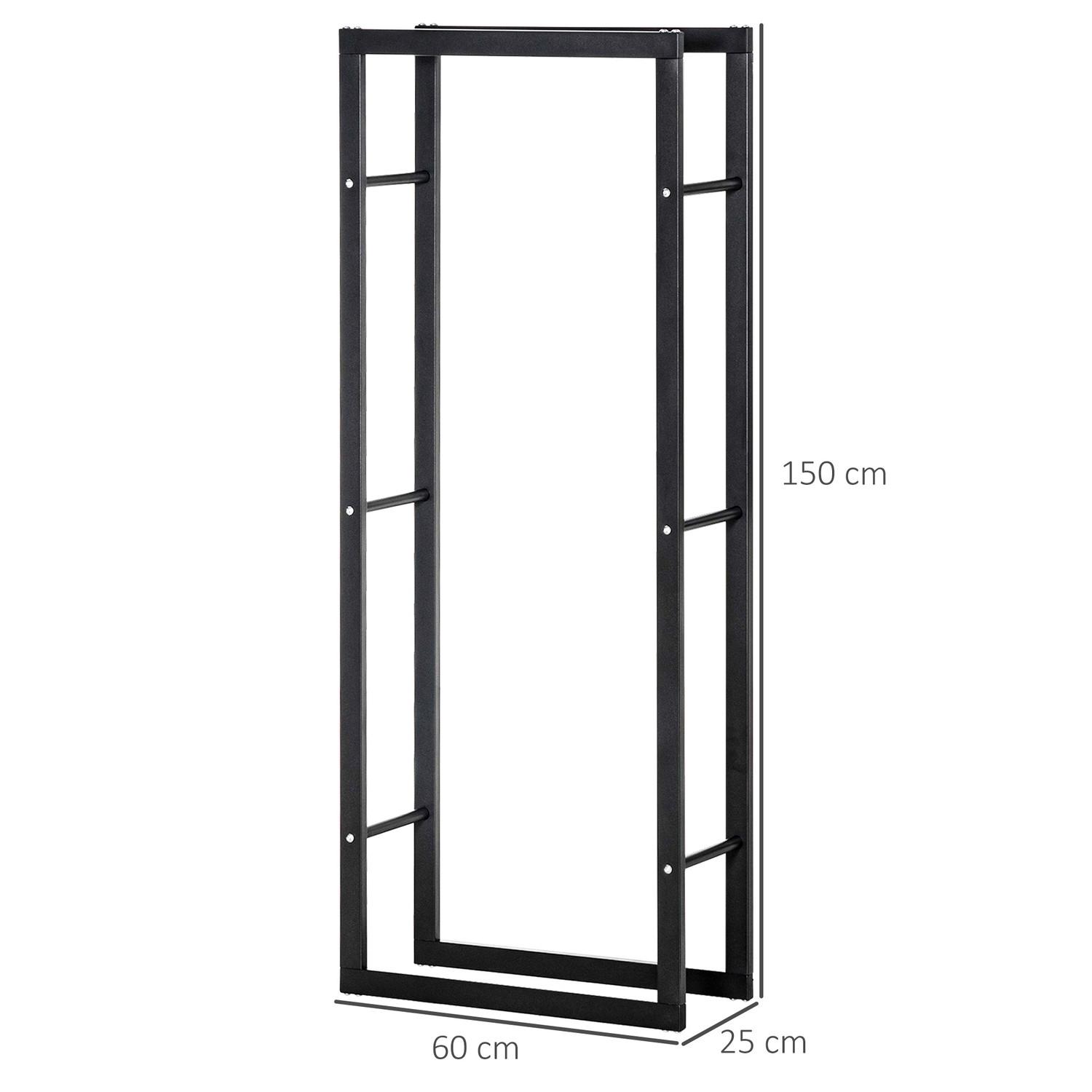 Northio Holzregal Vertikaler Holzständer 100kg Kapazität Metall 60 × 25 × 150cm