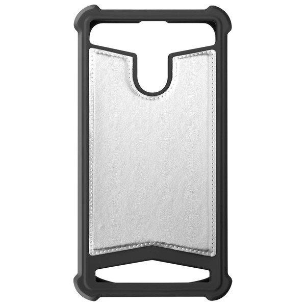 Avizar Stoßfeste Schutzhülle Kunstleder Silber