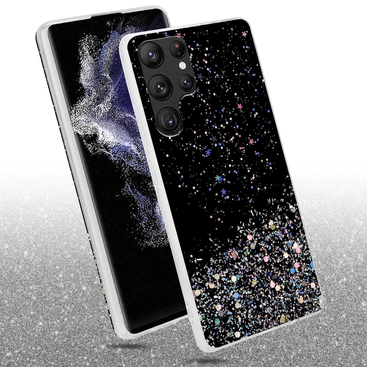Cadorabo Hülle für Samsung Galaxy S22 ULTRA TPU Silikon mit funkelnden Glitter