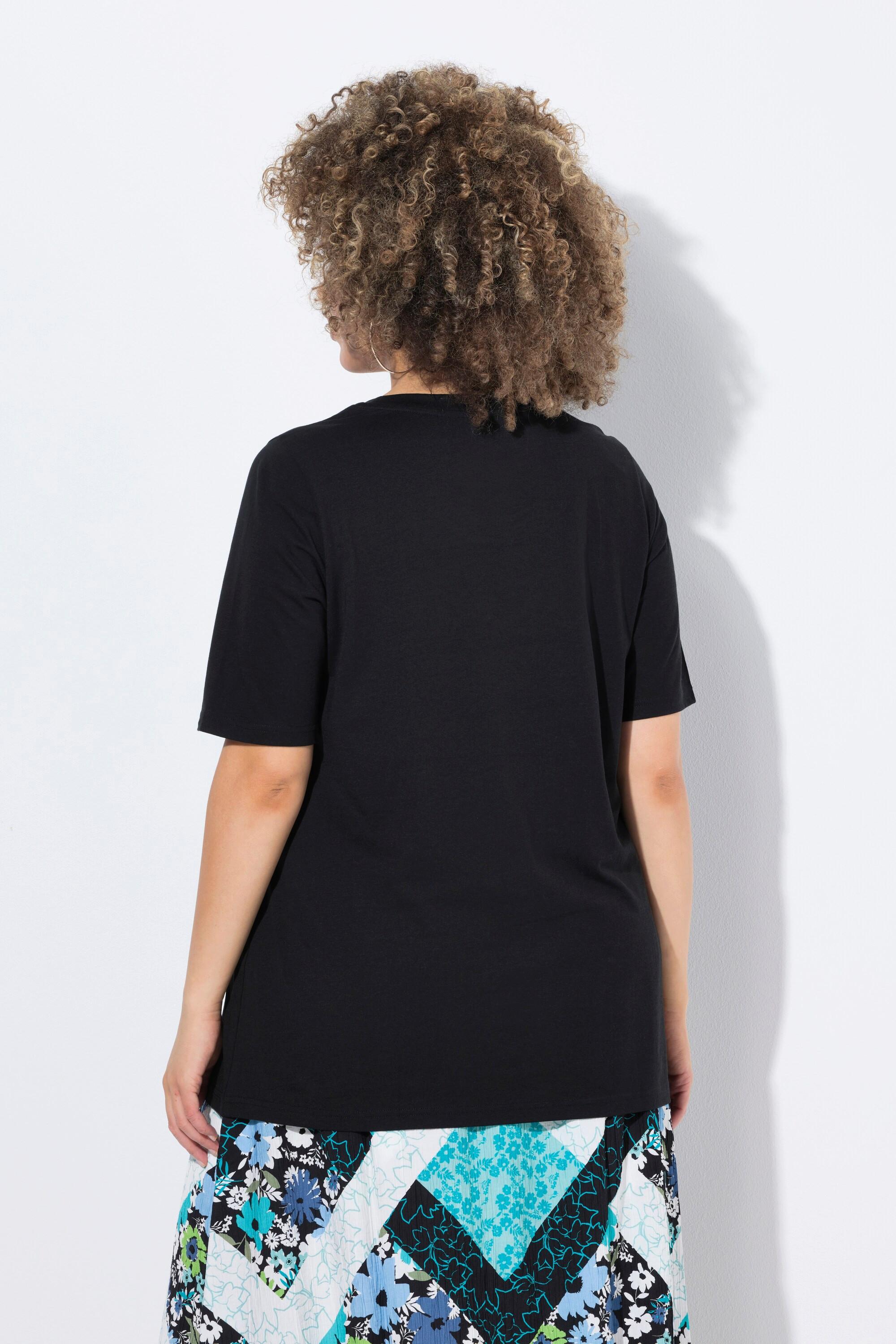 Ulla Popken Mandala A-Linie Rundhals Halbarm T-Shirt