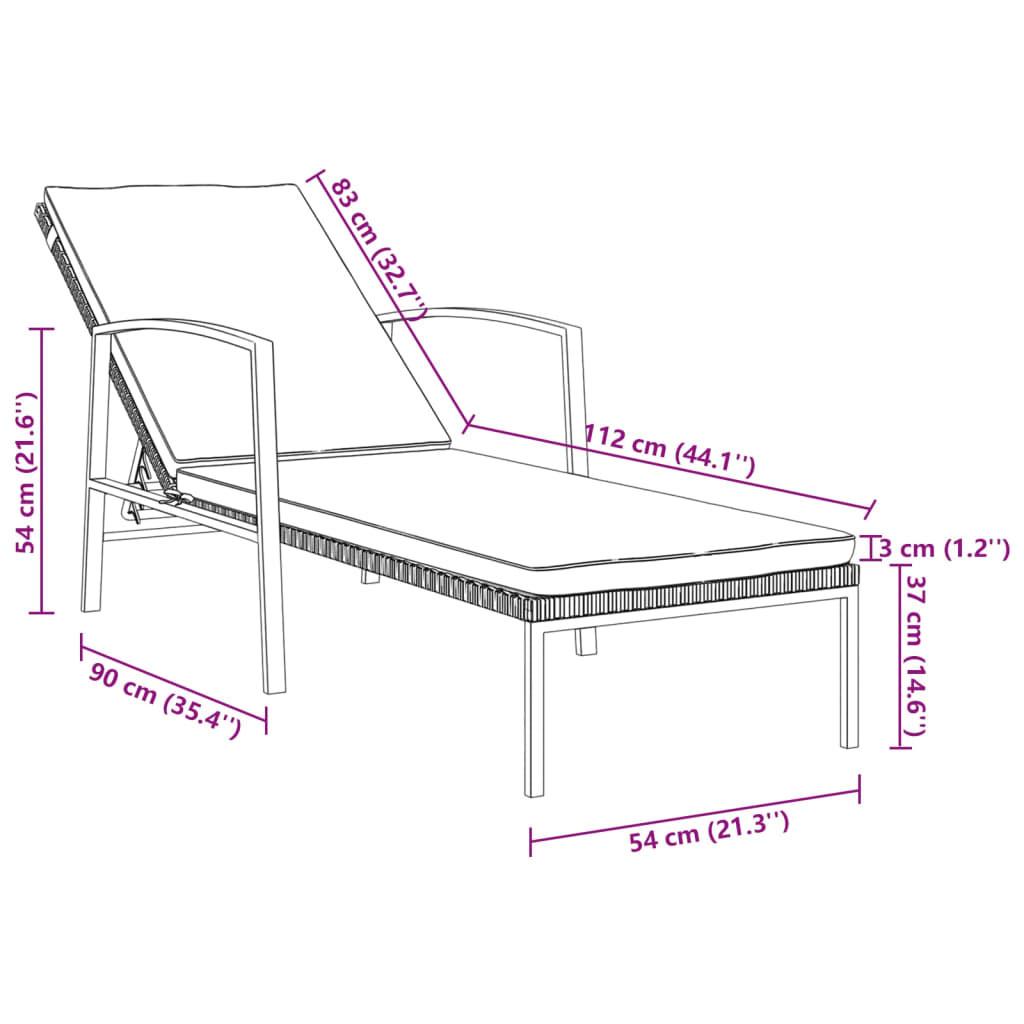 VidaXL Sonnenliege mit tisch poly-rattan
