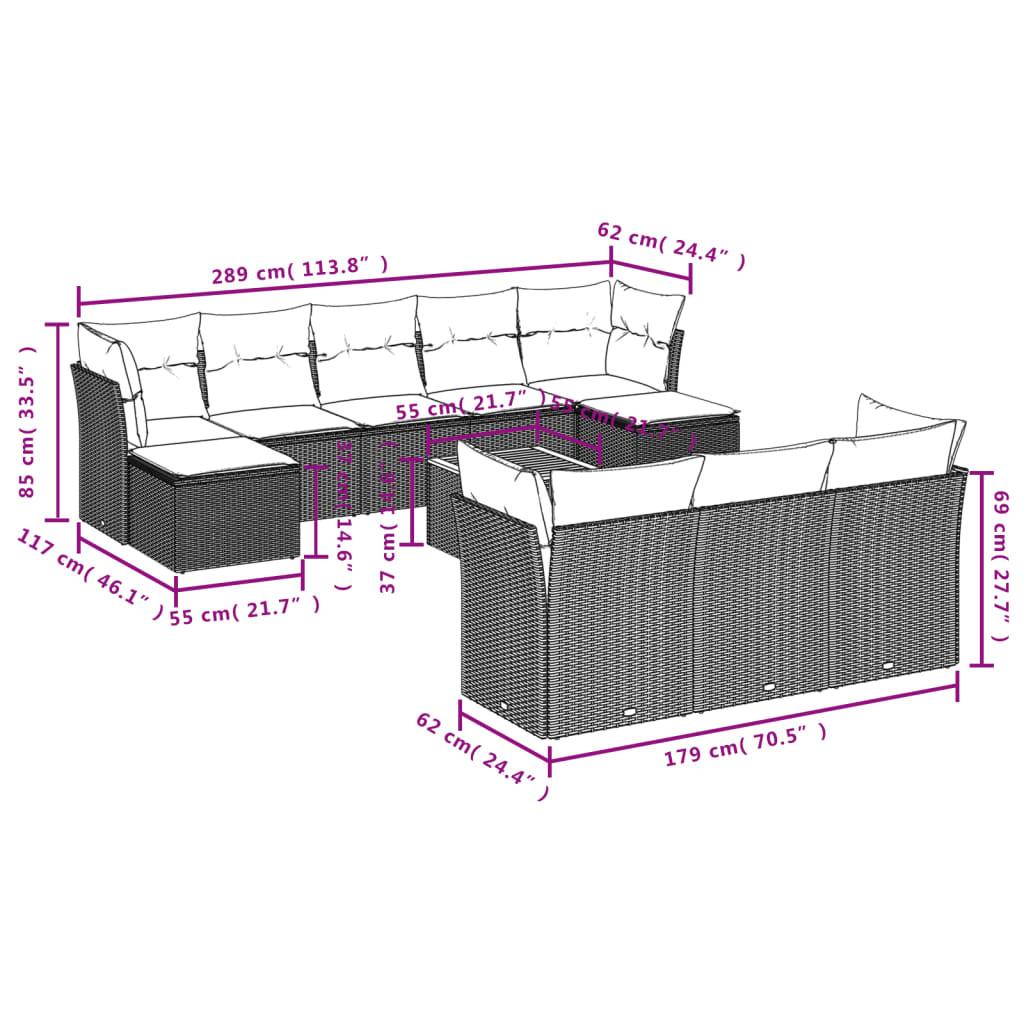 VidaXL Garten sofagarnitur poly-rattan