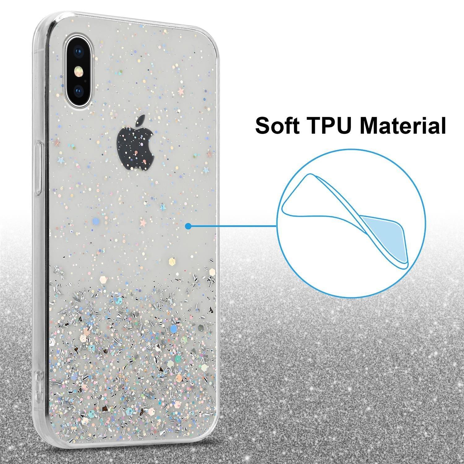 Cadorabo Hülle für Apple iPhone X XS TPU Silikon mit funkelnden Glitter