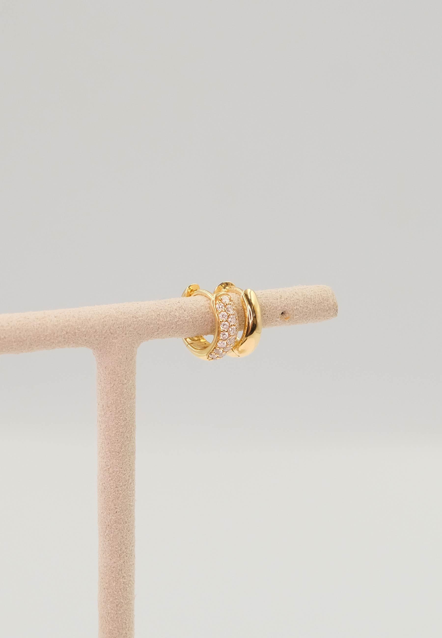 MUAU Schmuck Creolen Gelbgold 750 Brillanten 0.36ct. Scharnier 11mm