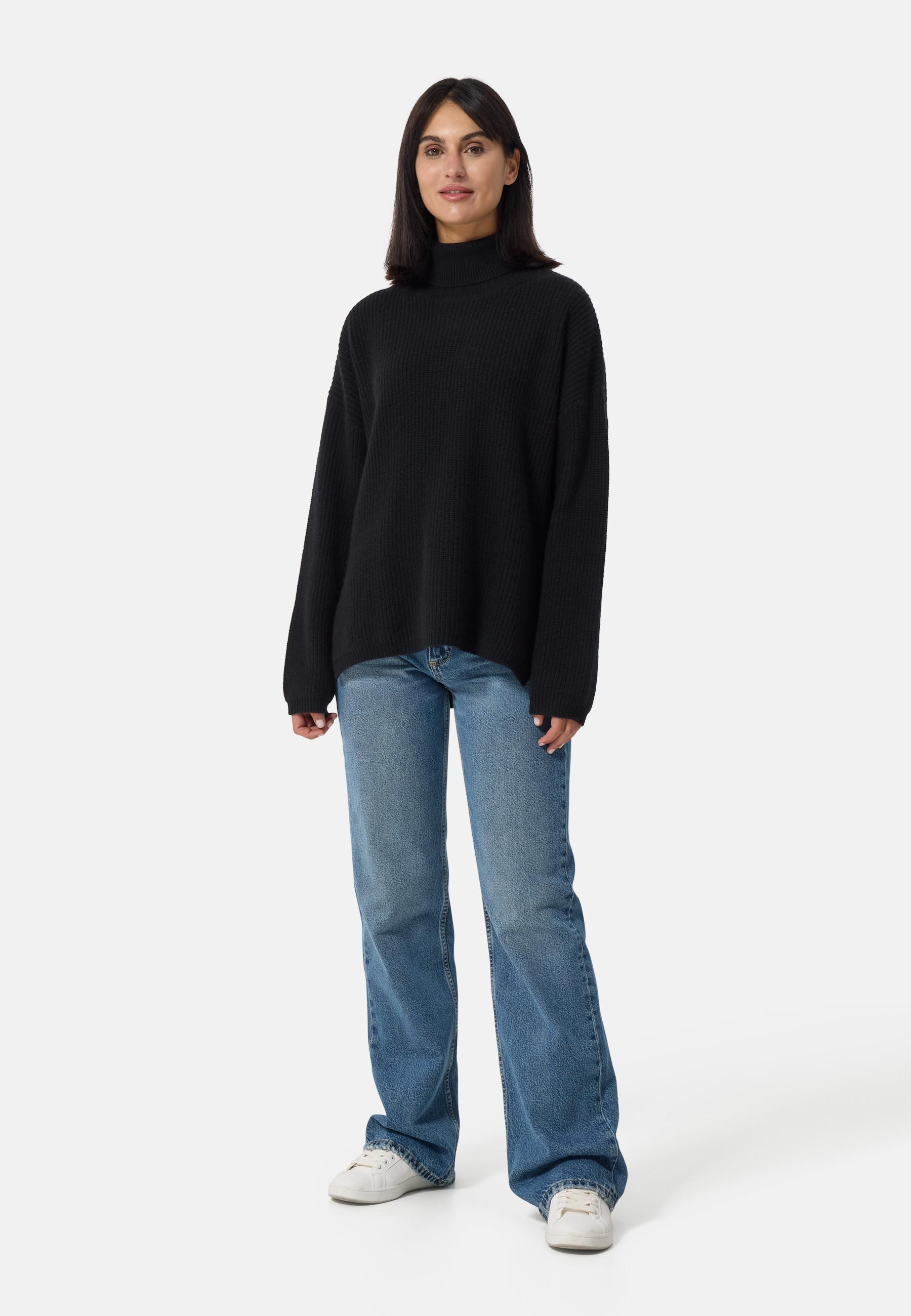 CASH-MERE.CH Wolle Kaschmir Oversize Style Rollkragen Pullover