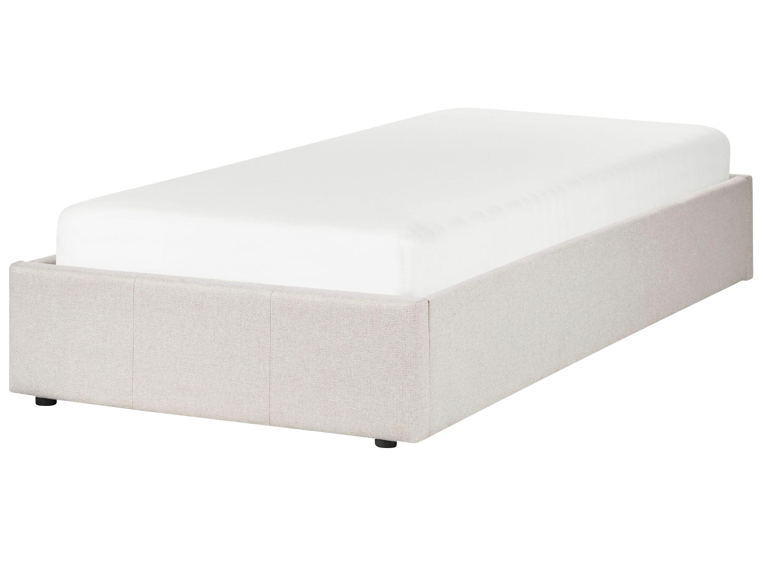 Beliani Bett mit Stauraum ohne Kopfteil aus Polyester Skandinavisch DINAN