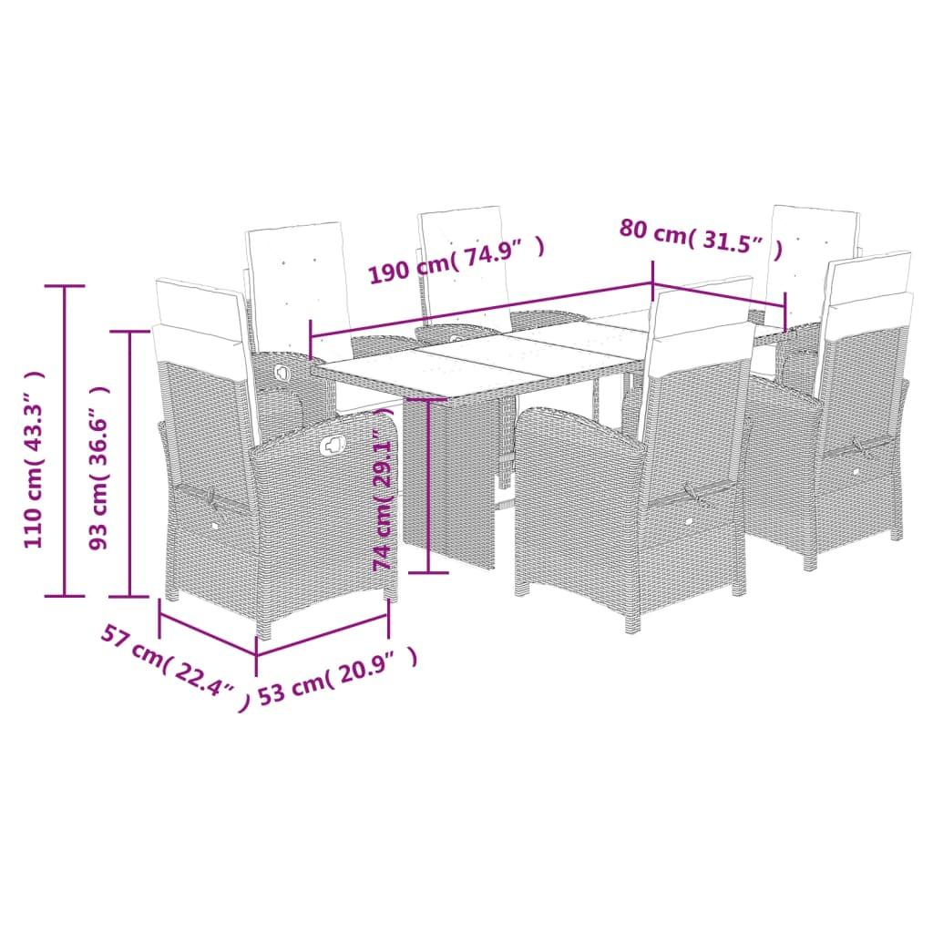 VidaXL Garten essgruppe poly-rattan