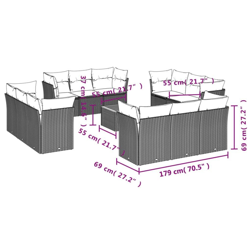 VidaXL Garten sofagarnitur poly-rattan
