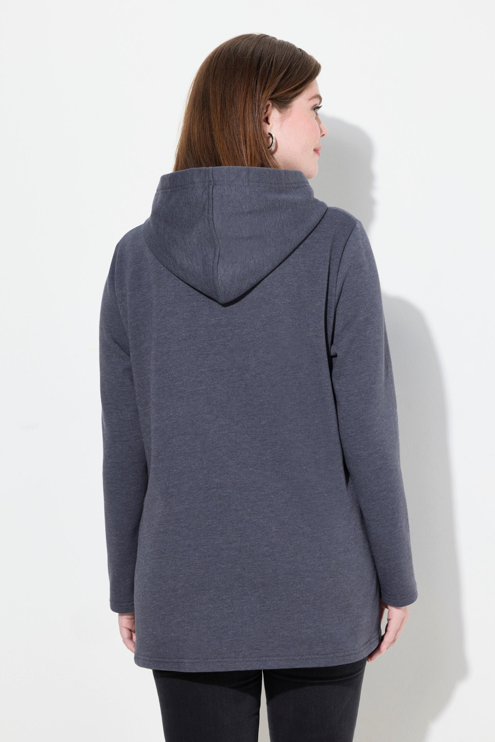 Ulla Popken Sweatshirt, Schriftdruck, Classic, Kapuze, Langarm