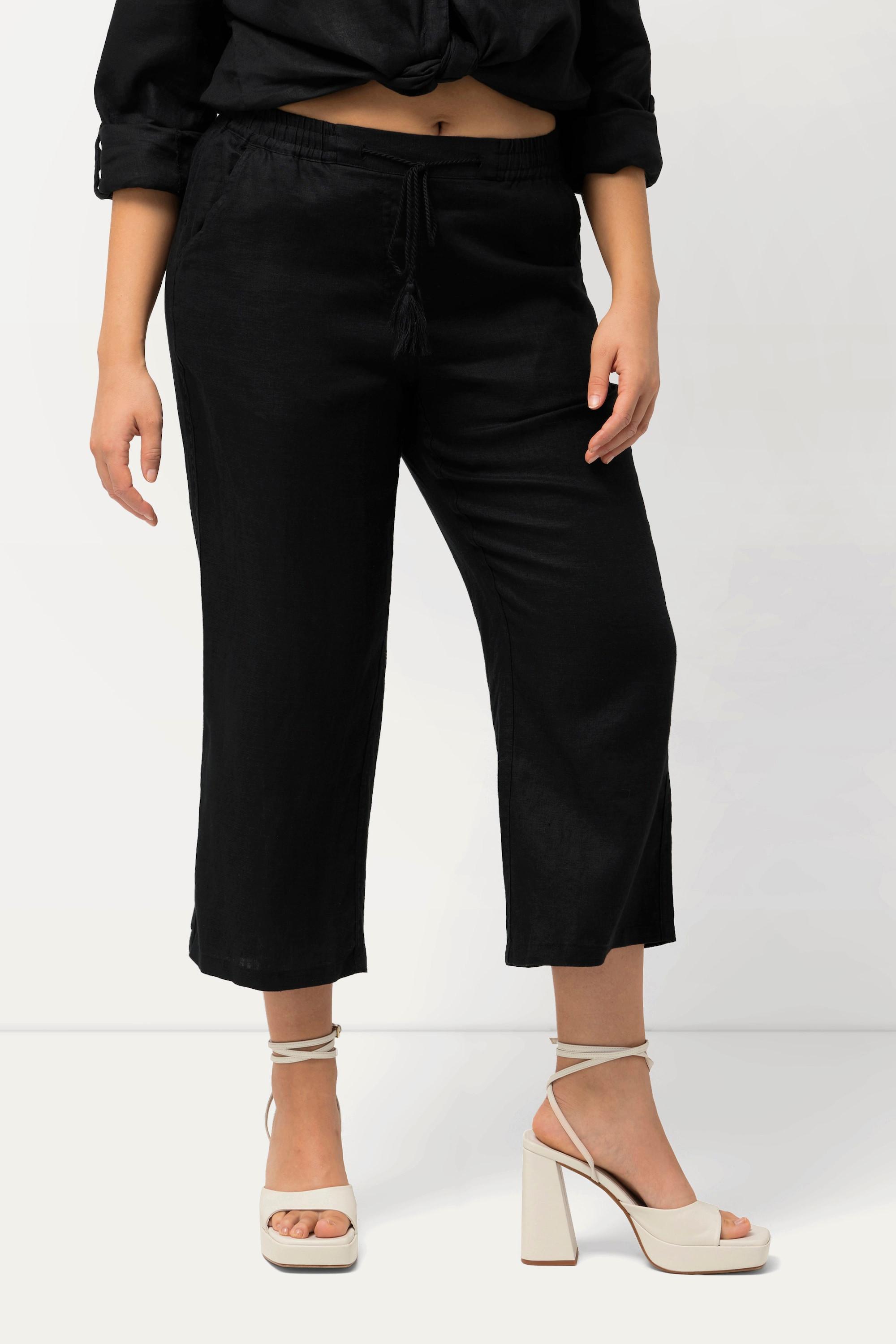 Ulla Popken 7/8 Leinenhose mit elastischem Bund