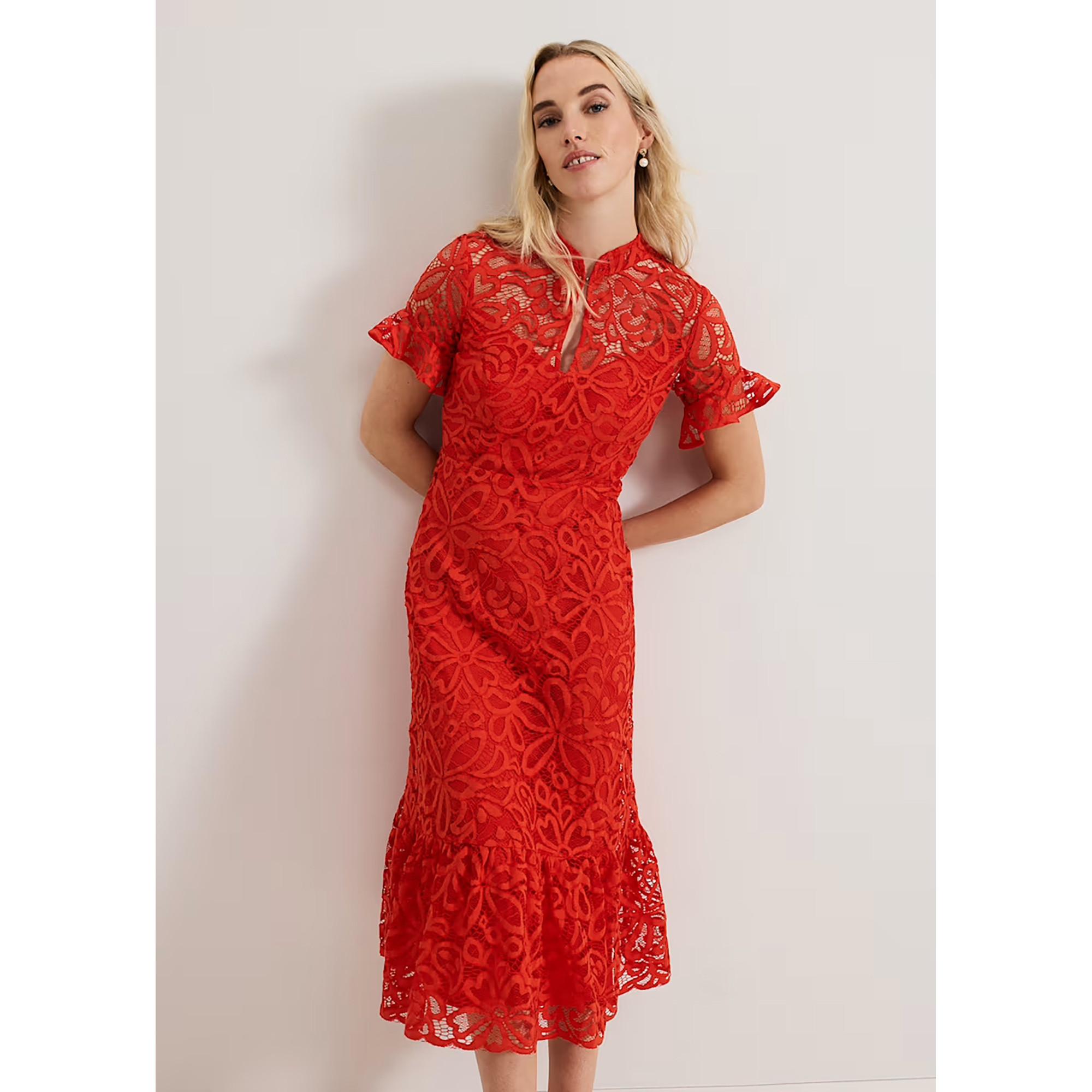 Phase Eight Lula Spitzenkleid Midi