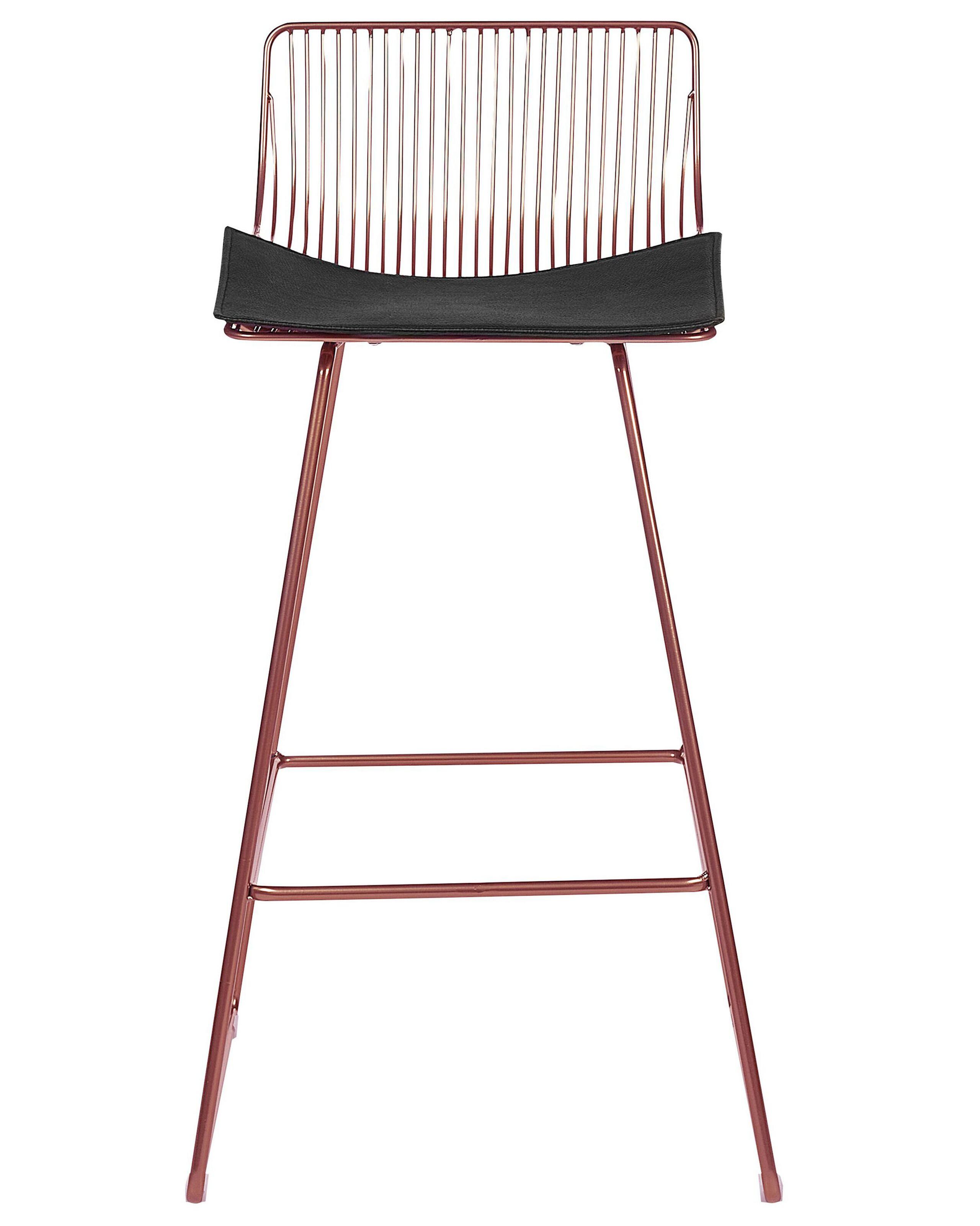 Beliani Set mit 2 Barstühlen aus Stahl Industriell FREDONIA