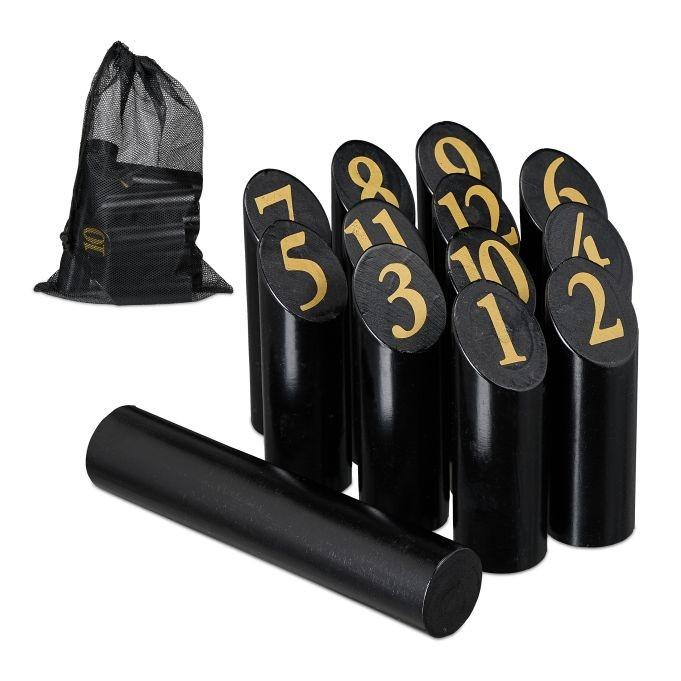 B2X Schwarzes Kubb-Spiel mit Tasche