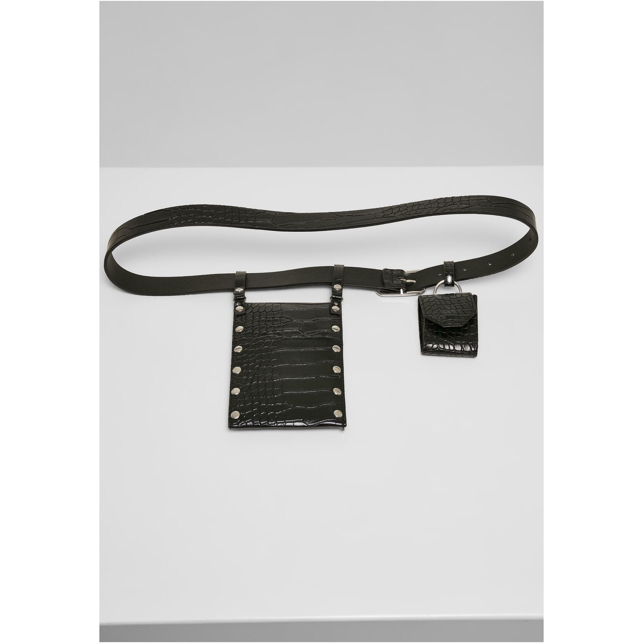 URBAN CLASSICS kunstledergürtel mit tasche croco