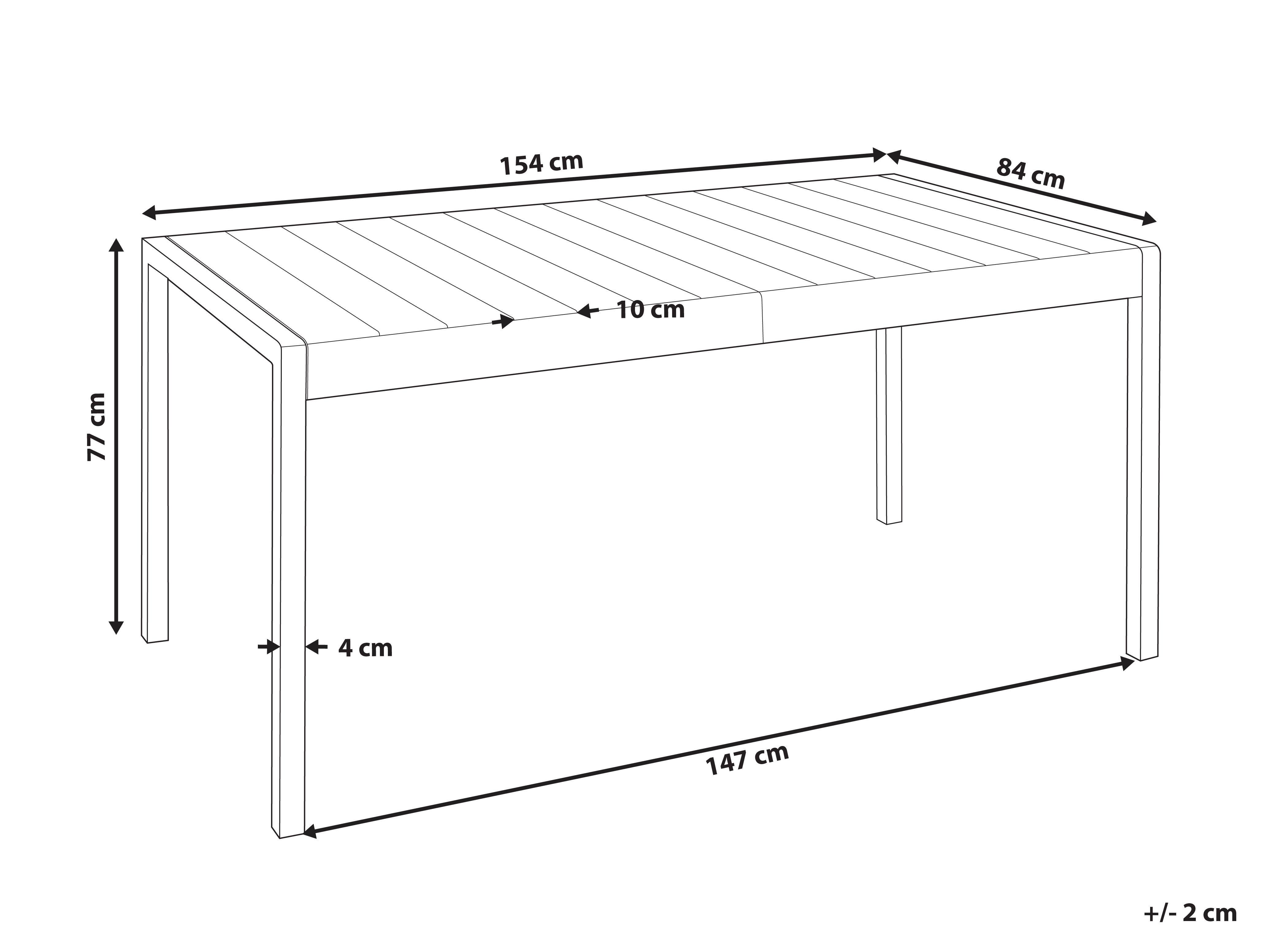 Beliani Gartentisch aus Polypropylen Modern BARTICA