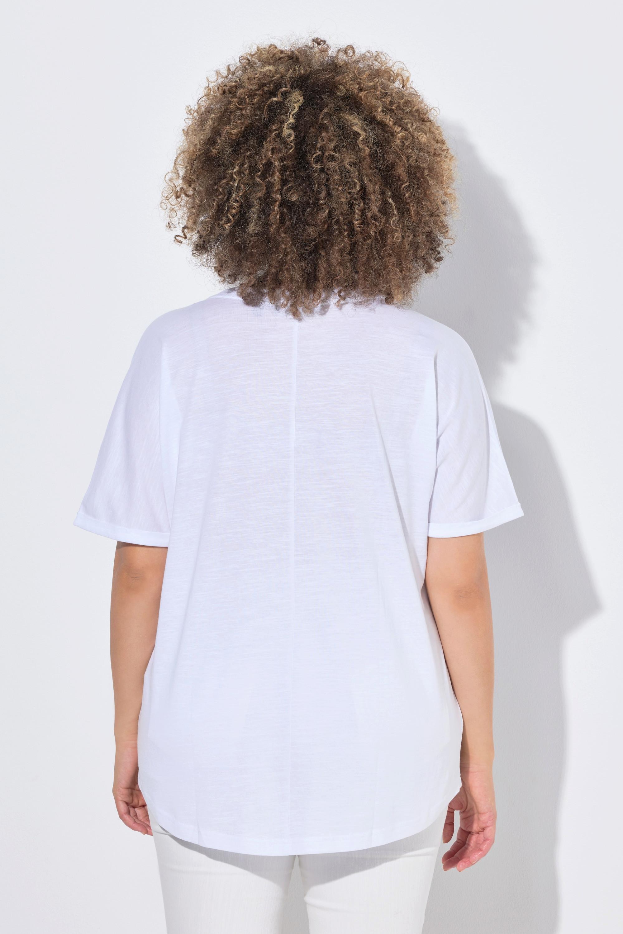 Ulla Popken Oversized Rundhals Halbarm T-Shirt mit Meerestieren Print