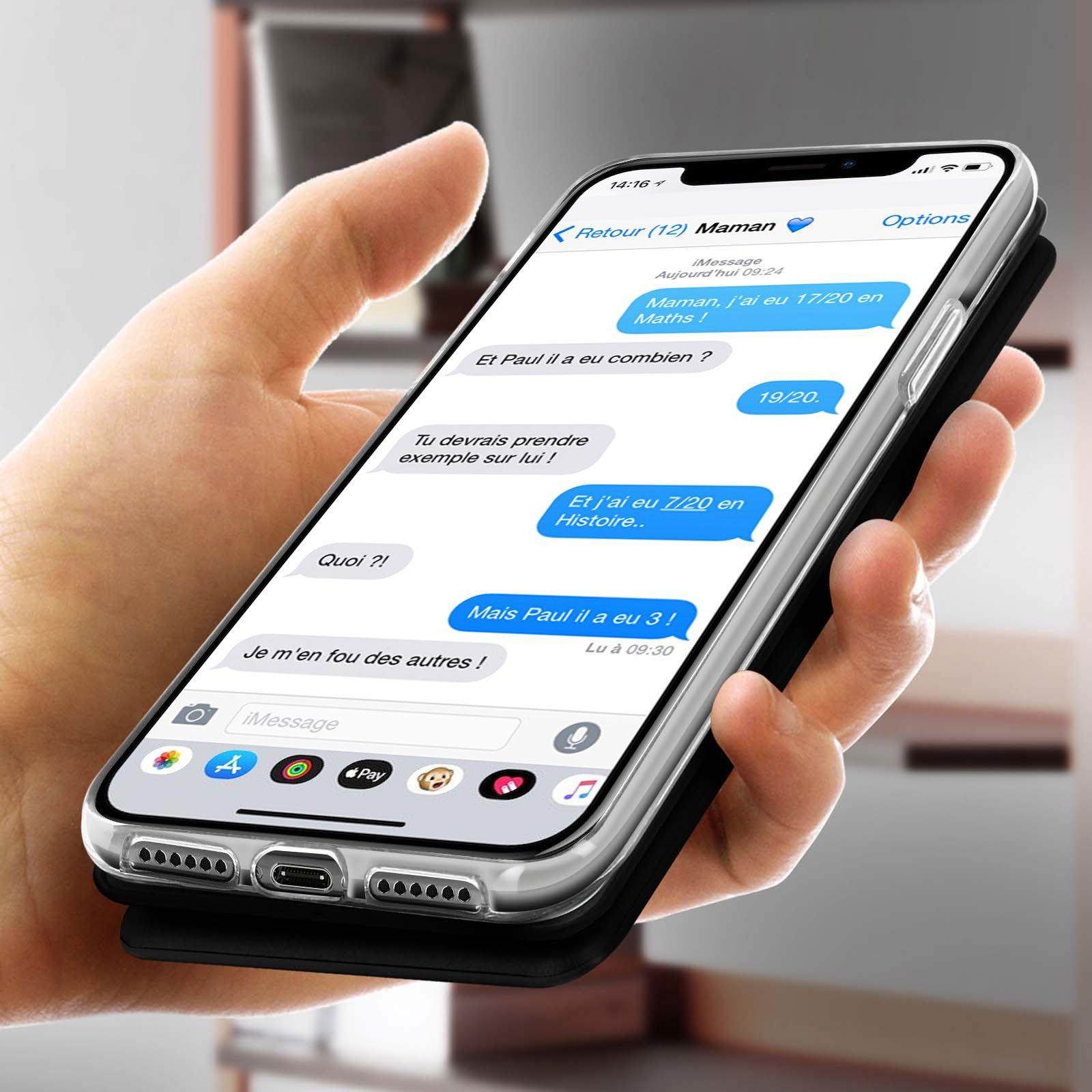 Avizar Kunstlederhülle iPhone 11 Schwarz