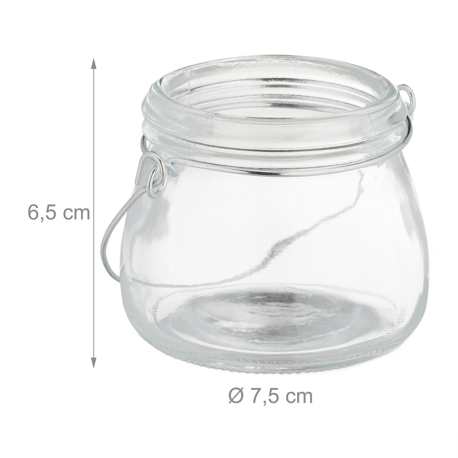 Northio Transparentes Windlicht-Set mit 12 Stück