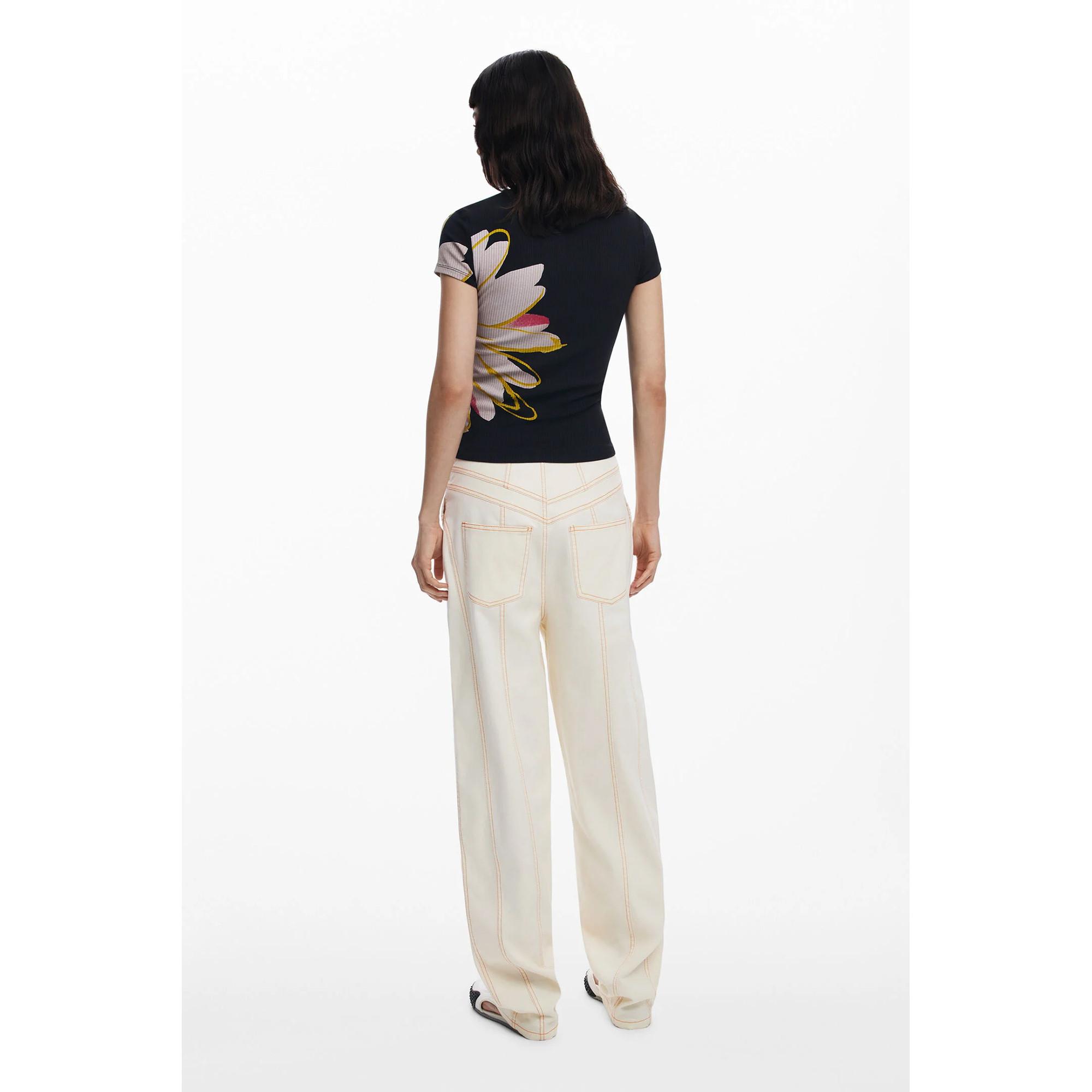 Desigual Kurzarm T-Shirt mit Blumenprint