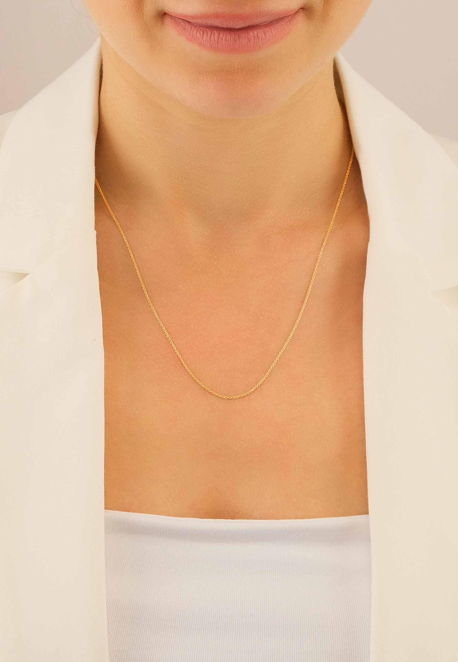 MUAU Schmuck Collier Rundanker Rotgold 750, 1.1mm, 50cm