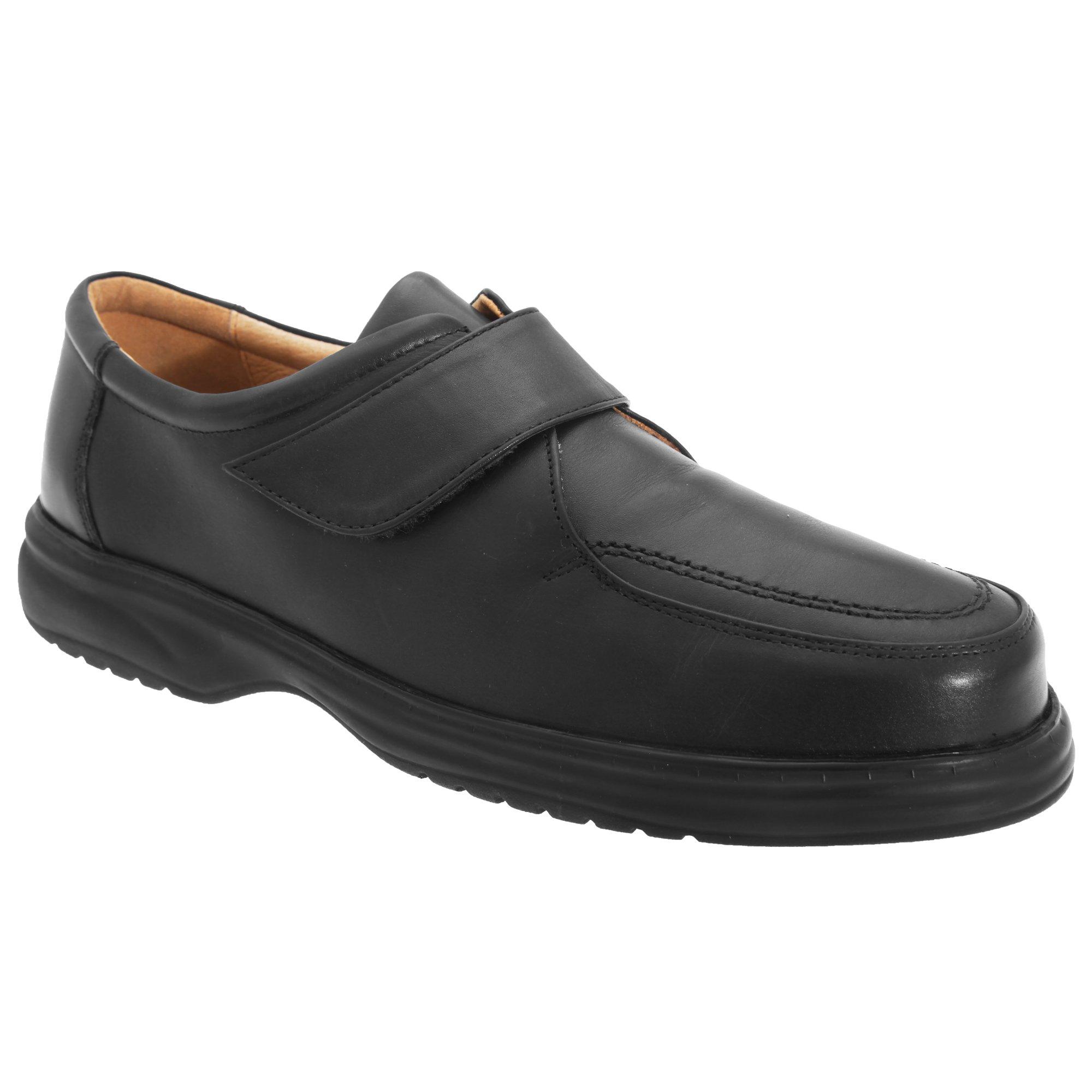 Roamers Superlite Lederschuhe Schuhe mit Klettverschluss, breite Passform